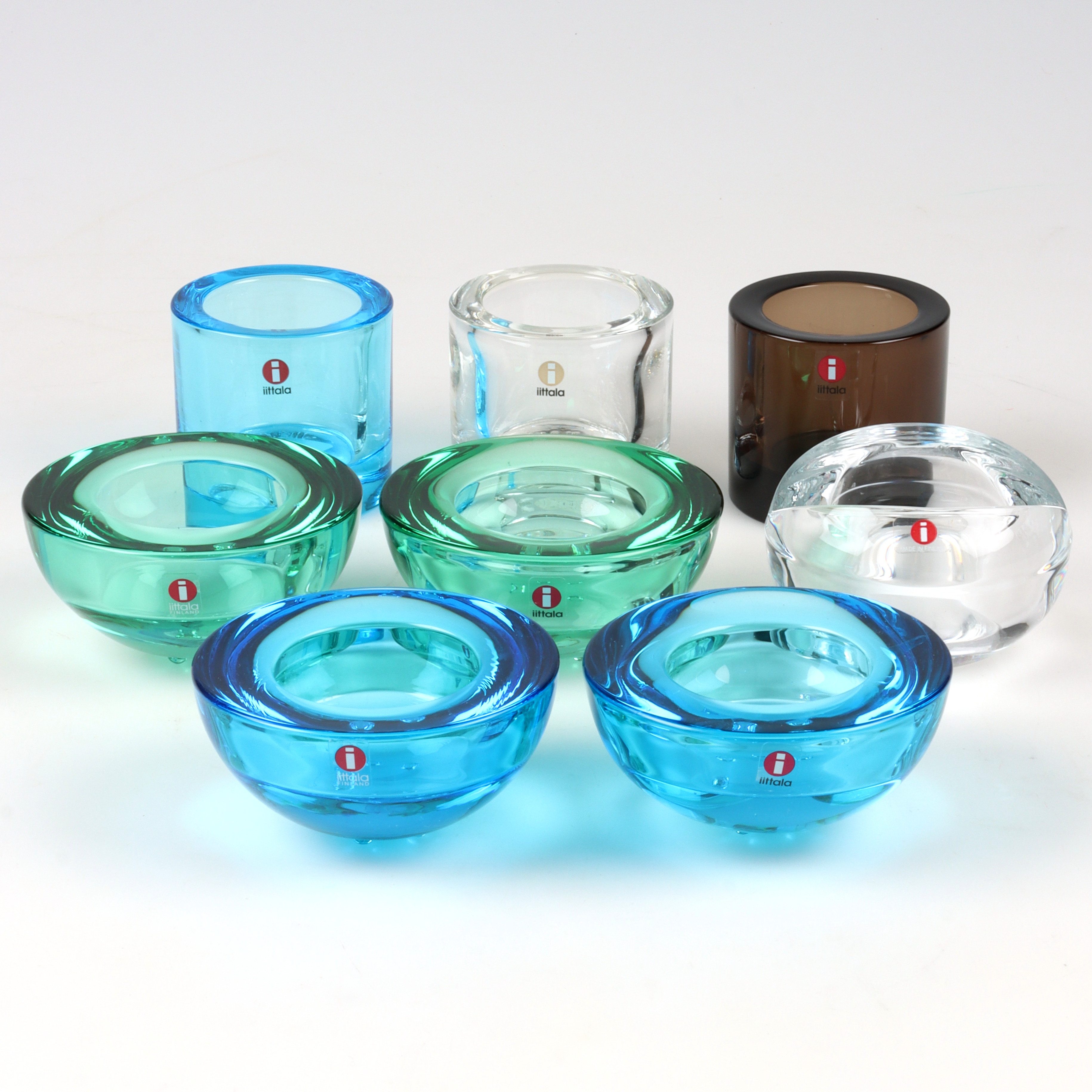 LJUSLYKTOR, 8 st, glas, Iittala, 1900-talets senare del.