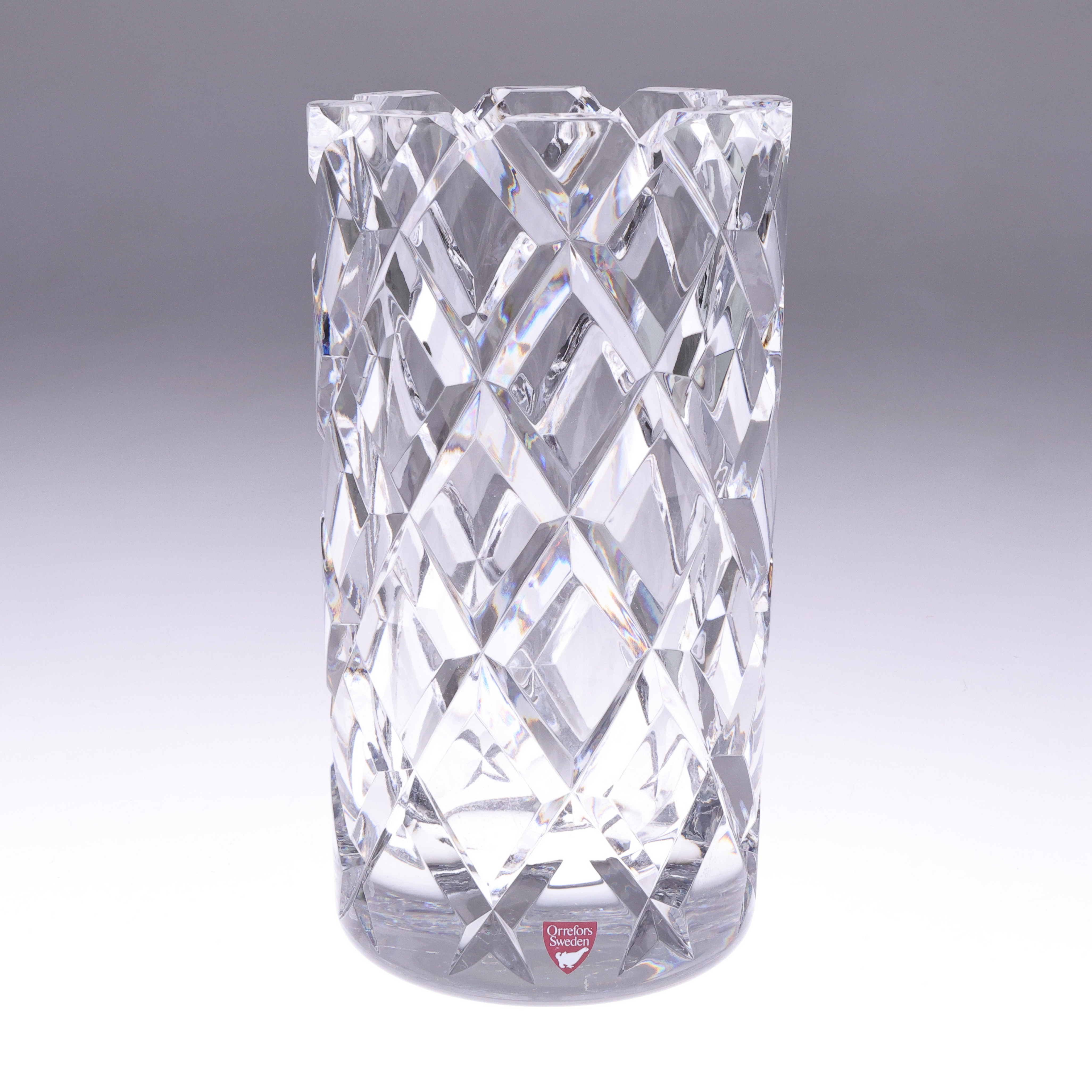 VAS i glas, "Sofiero" Gunnar Cyrén, Orrefors, signerad Orrefors.