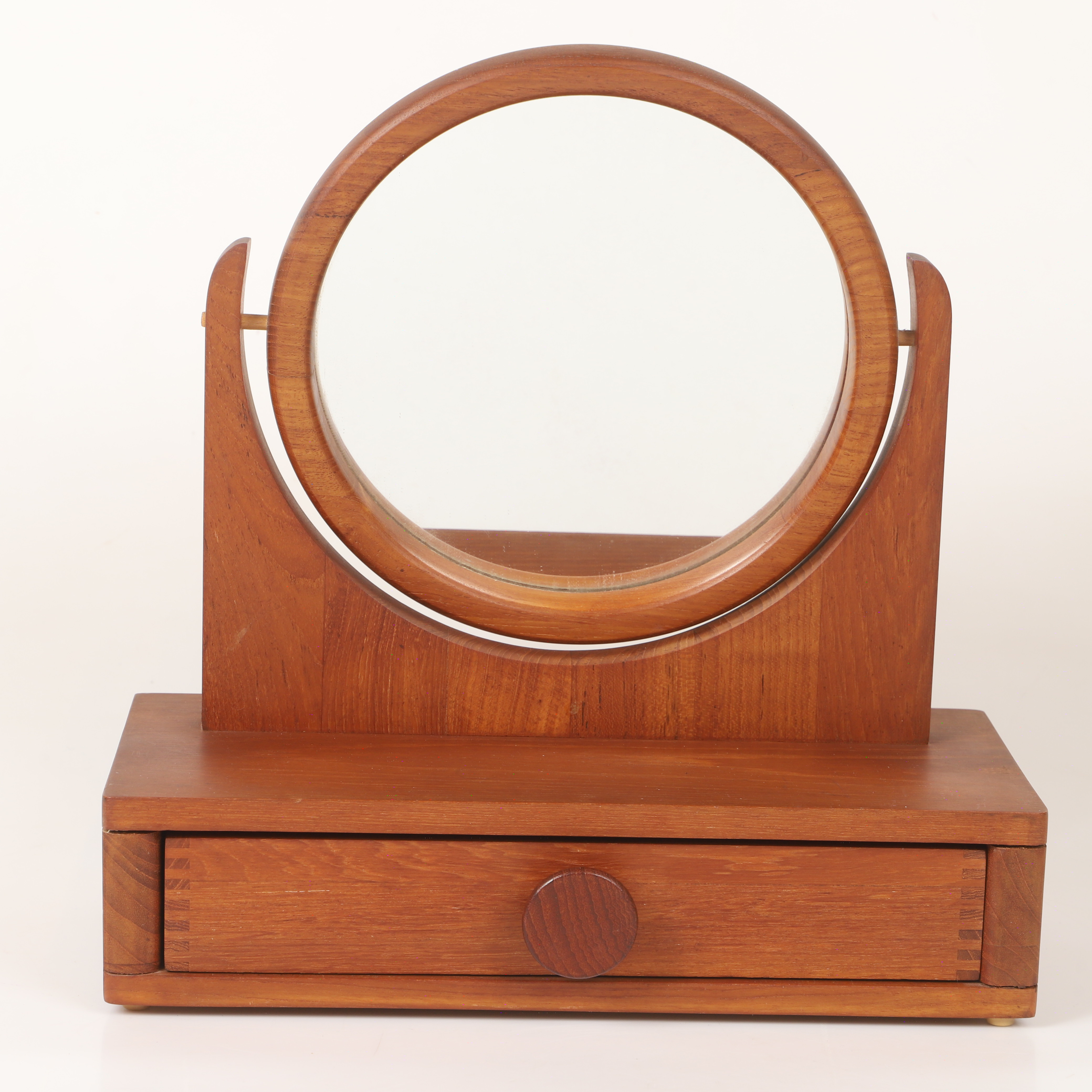 BORDSSPEGEL MED LÅDA, teak, 1960-tal.