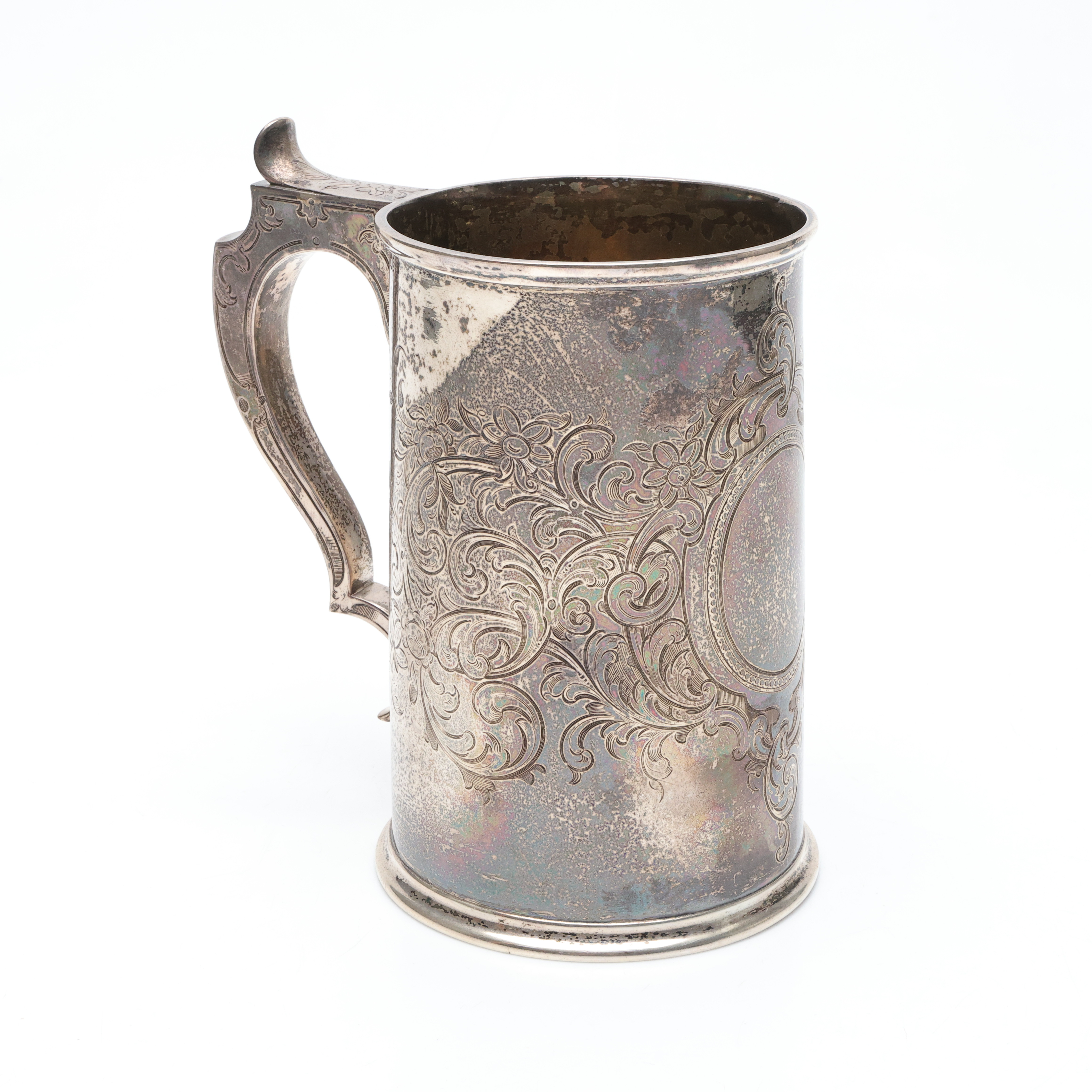 BÄGARE/STOP, silver, troligen James Lewis & Sons, Edinburgh, 1800-talets andra hälft, vikt ca 552 gram.