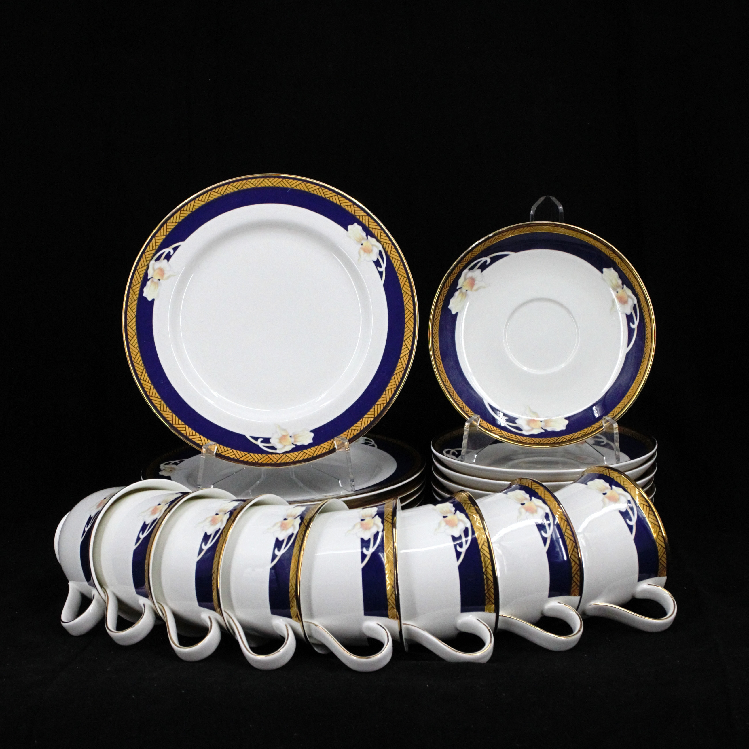 KAFFESERVIS, 24 delar, "Royal Orchid", porslin, Svaneholm.