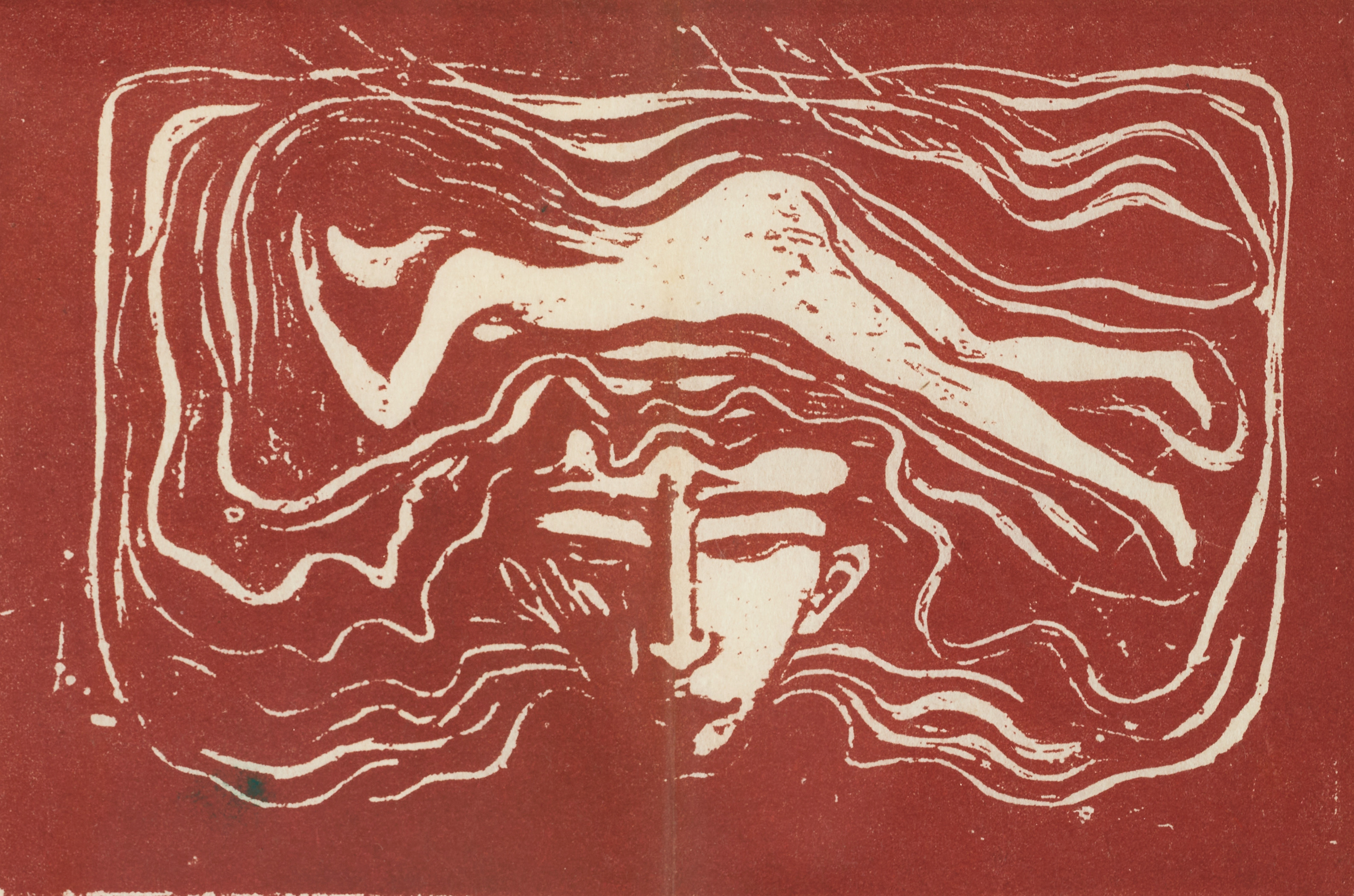 EDVARD MUNCH. efter, ”In man’s brain, träsnitt, signerad i plåten, Thielska Galleriet, Stockholm.