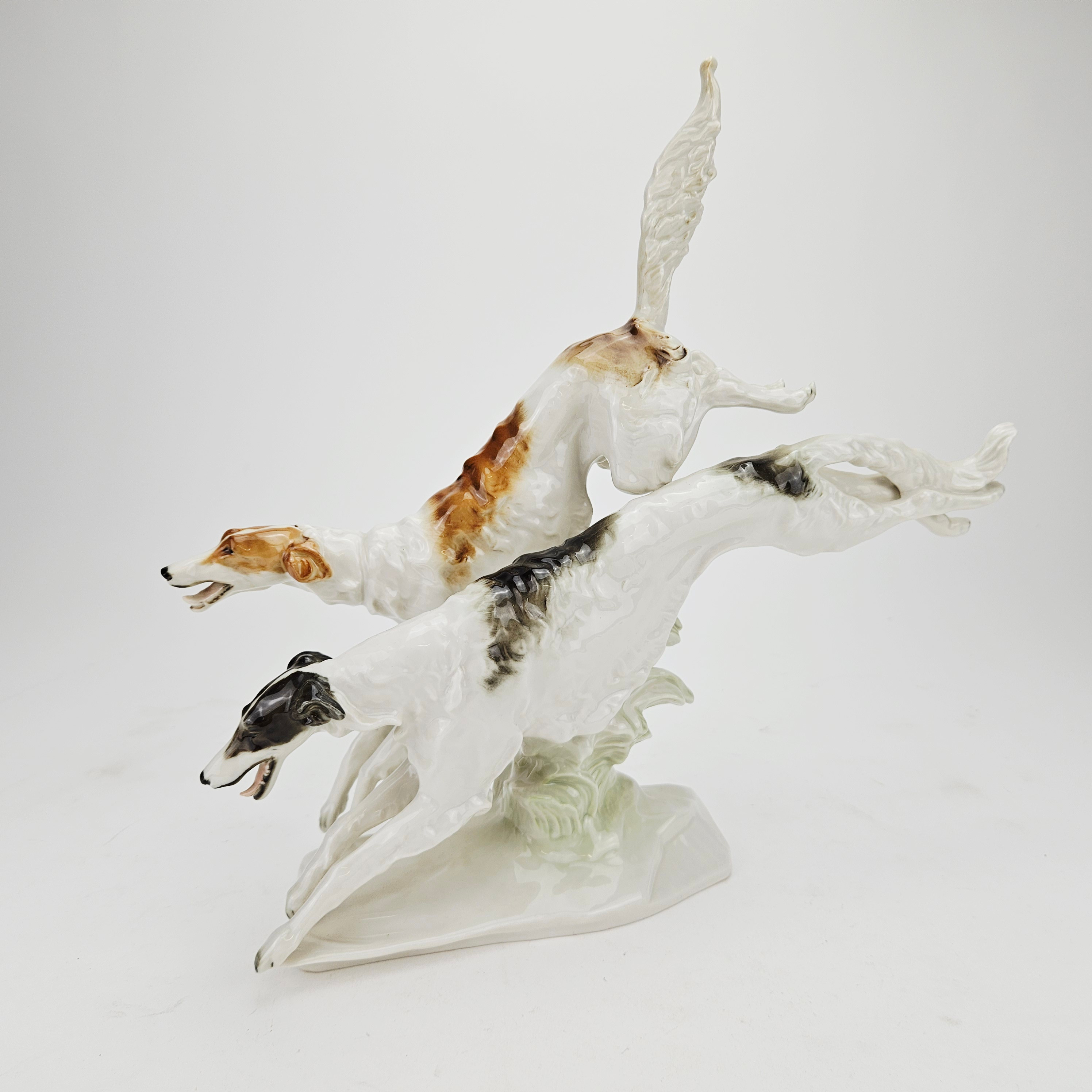 FIGURIN, porslin, Borzoi, Karl Tutter, Hutschenreuther, Tyskland.