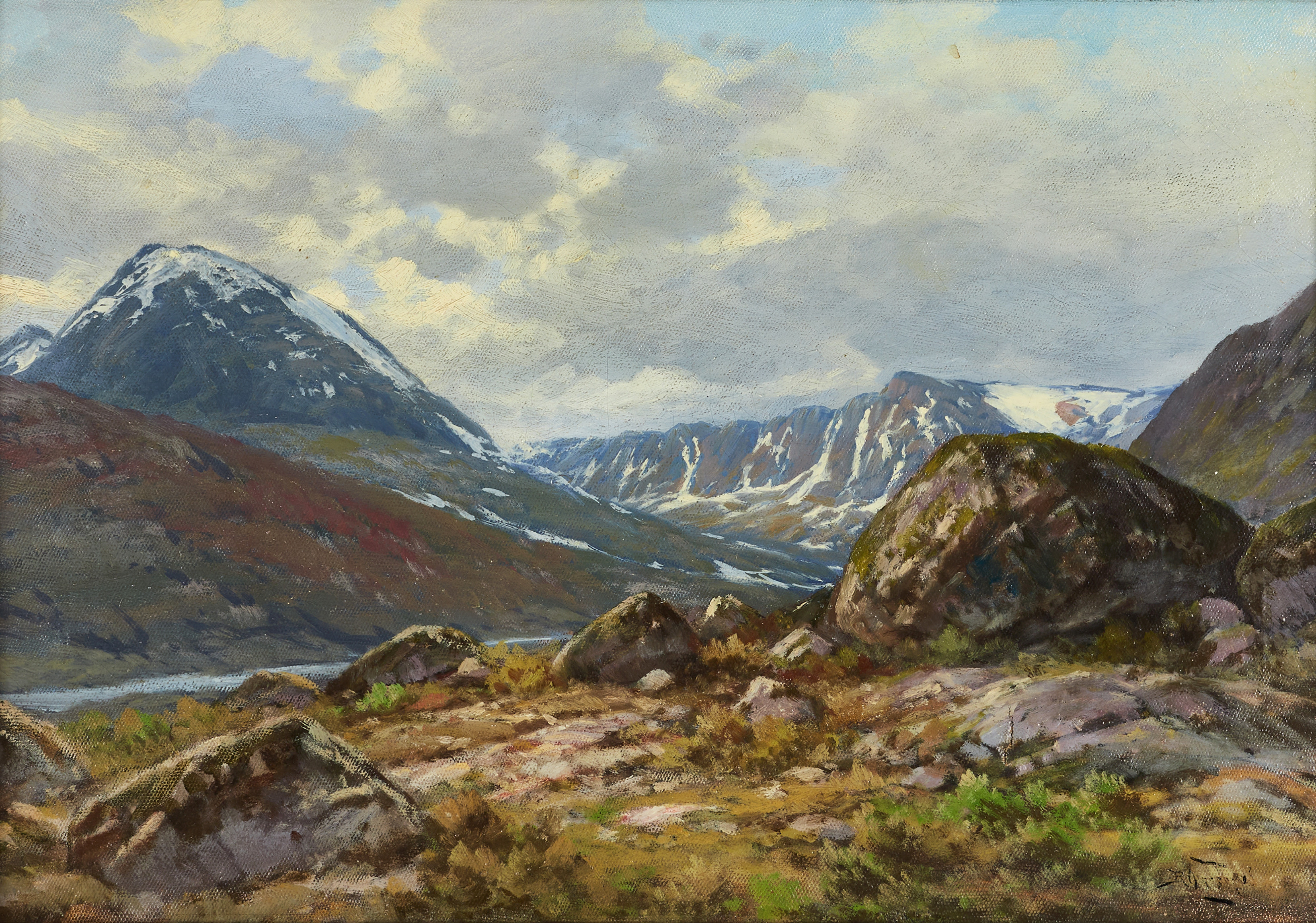 OIDENTIFIERAD KONSTNÄR, 1900, Fjällmotiv, signerad och daterad 18, olja på duk.