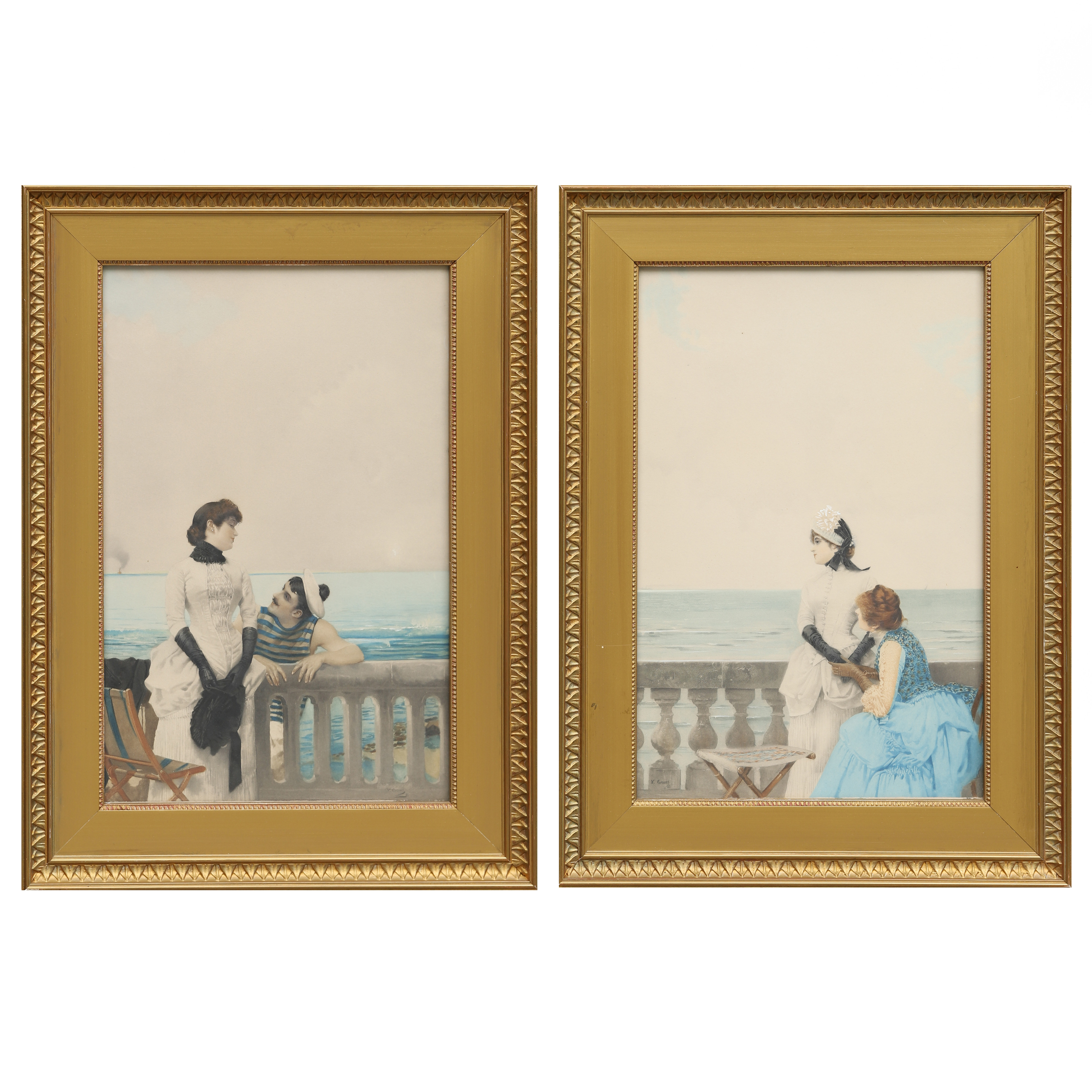VITTORIO MATTEO CORCOS. EFTER. Ett par kolorerade tryck.