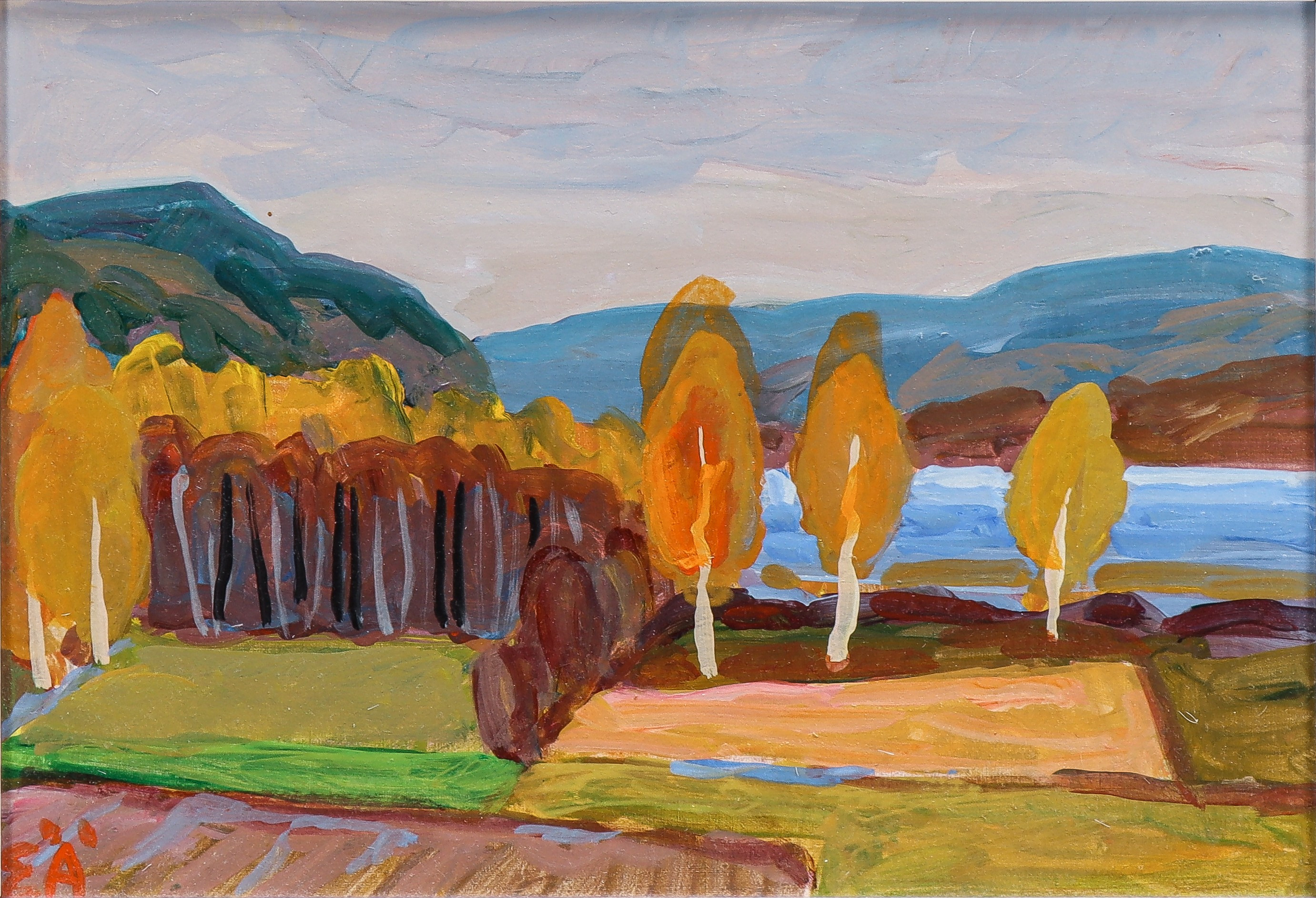 ERLING ÄRLINGSSON. "Oktober vid Lakenesjön" 1967.
