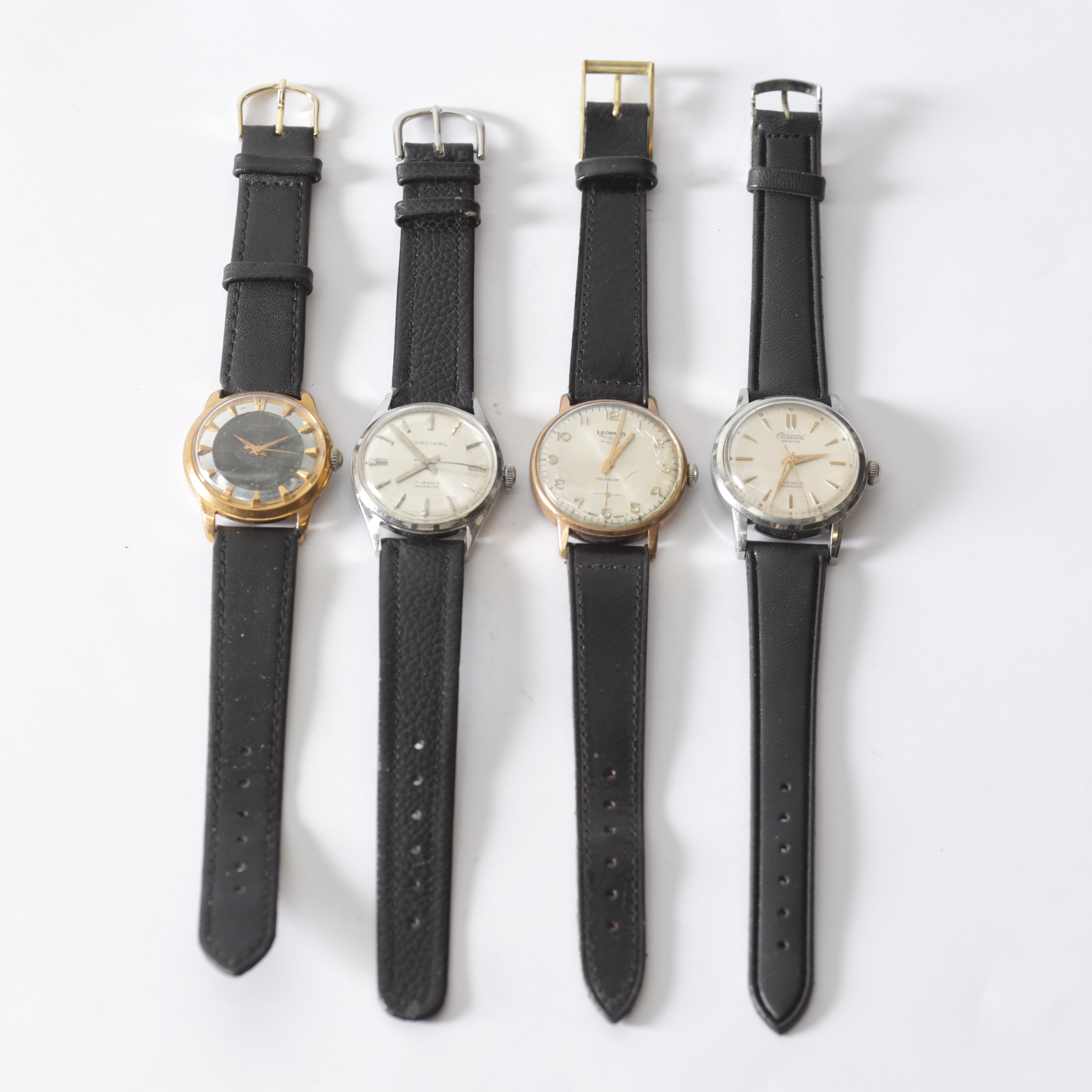 ARMBANDSUR, 4 st, bl.a. Arsenal & Luxor, manuell & automatisk, 1900-tal.
