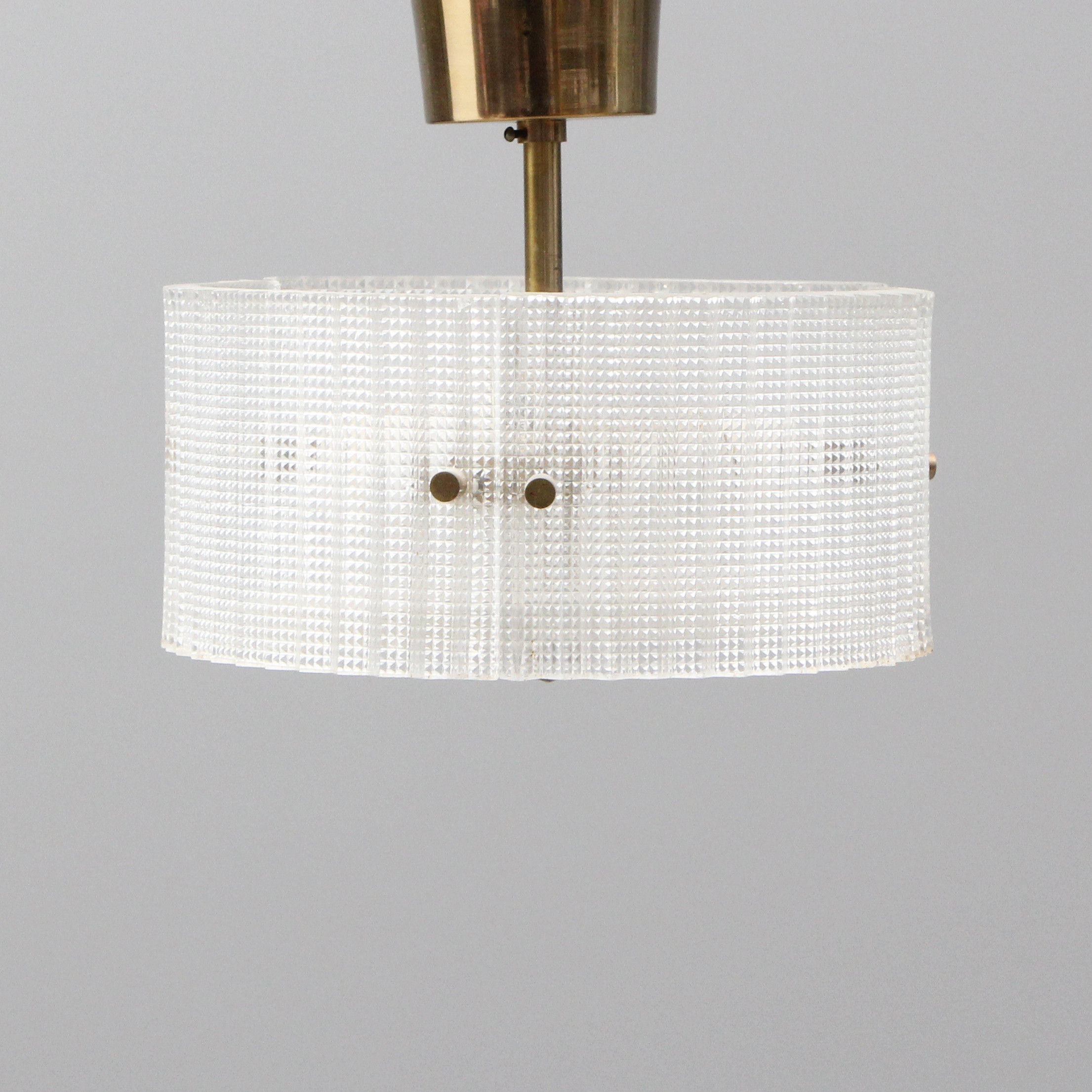 TAKLAMPA, glas/metall, sannolikt Orrefors.