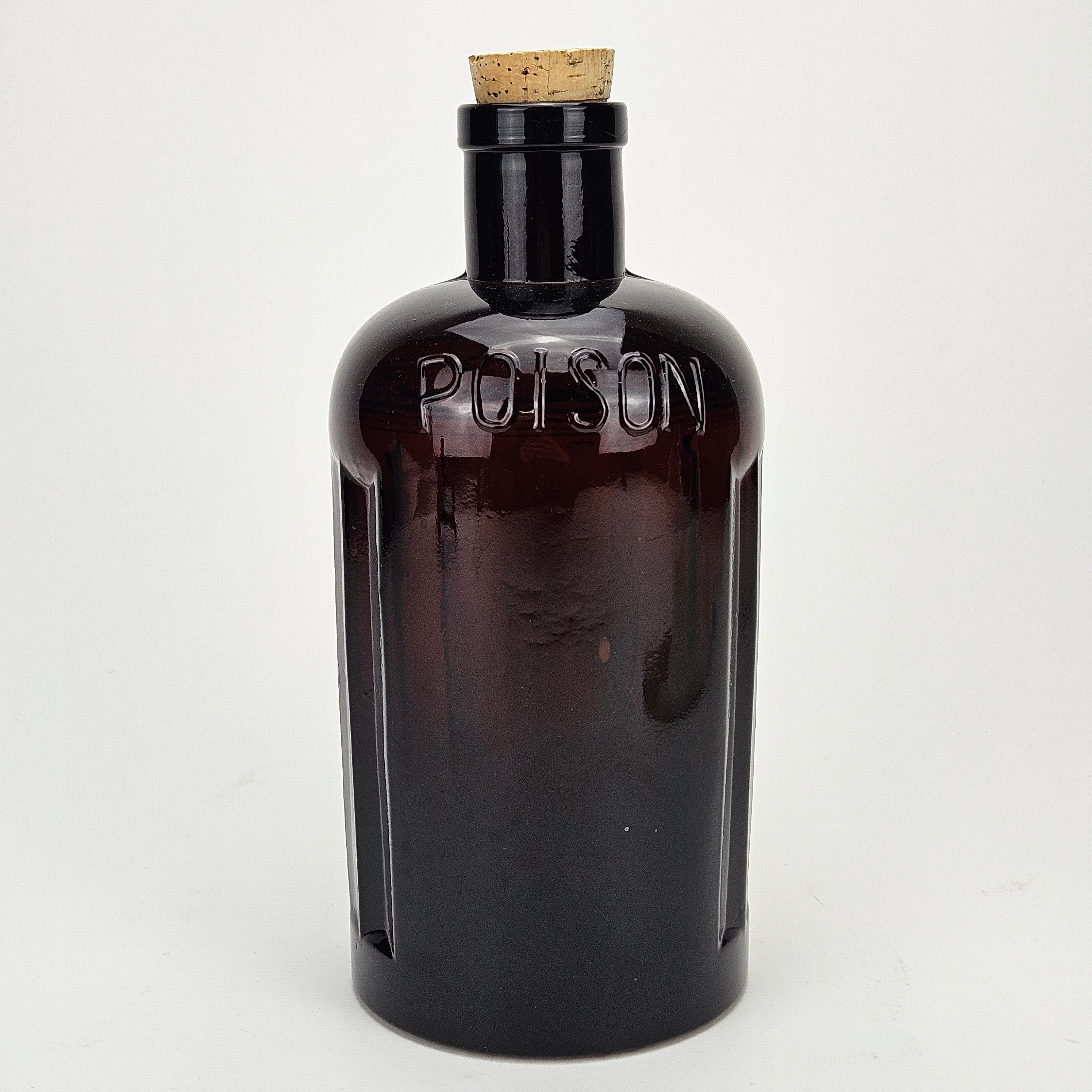 FLASKA, glas, märkt "Poison".