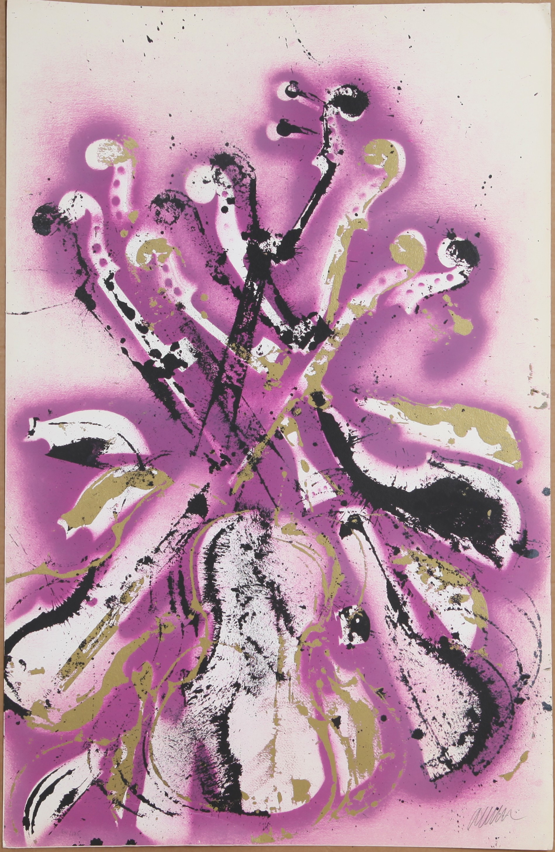 FERNANDEZ ARMAN. 1928-2005. Serigrafi, "Lila fioler", numrerad 60/175, signerad.