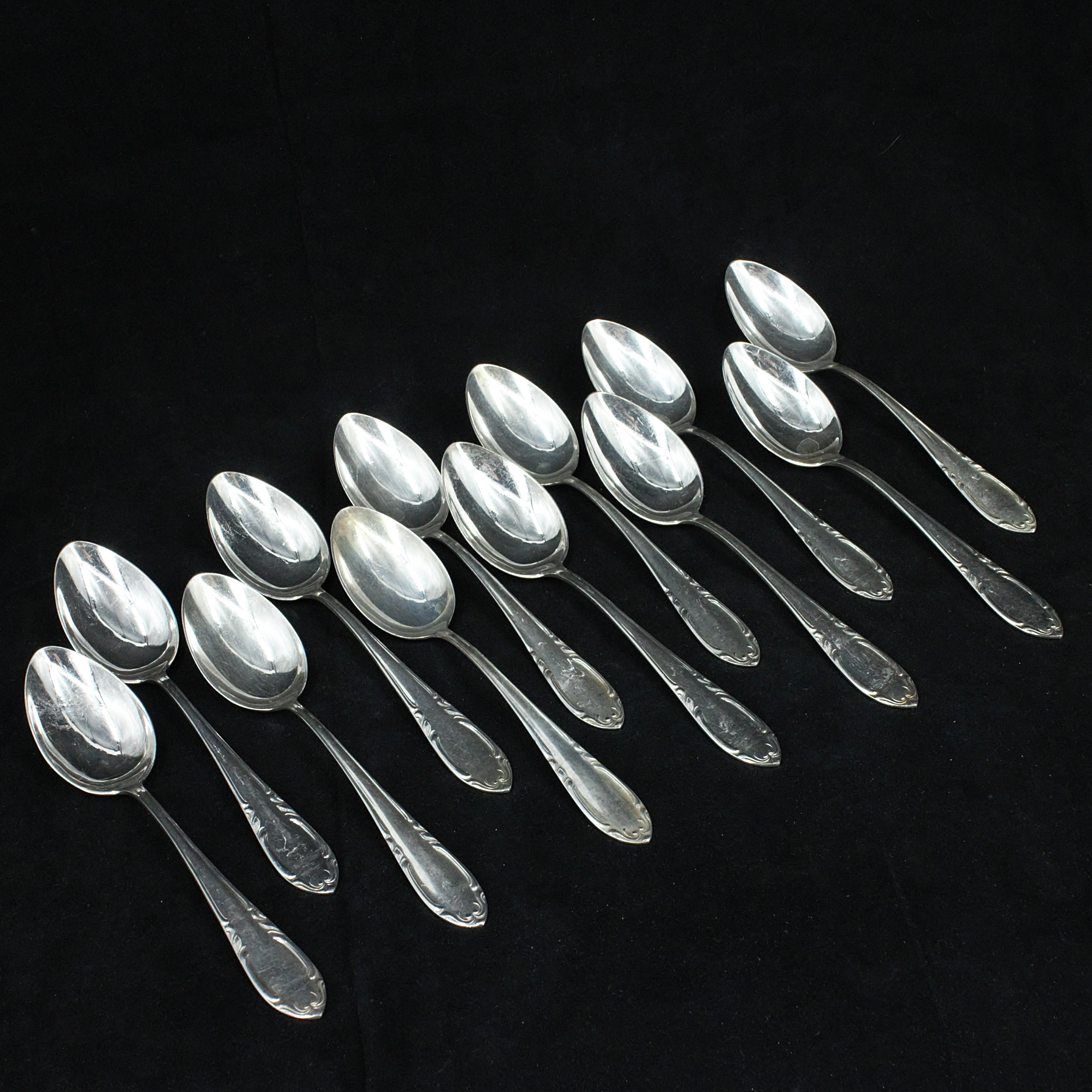 SKEDAR, 12 st. "Slottsbarock", nysilver.