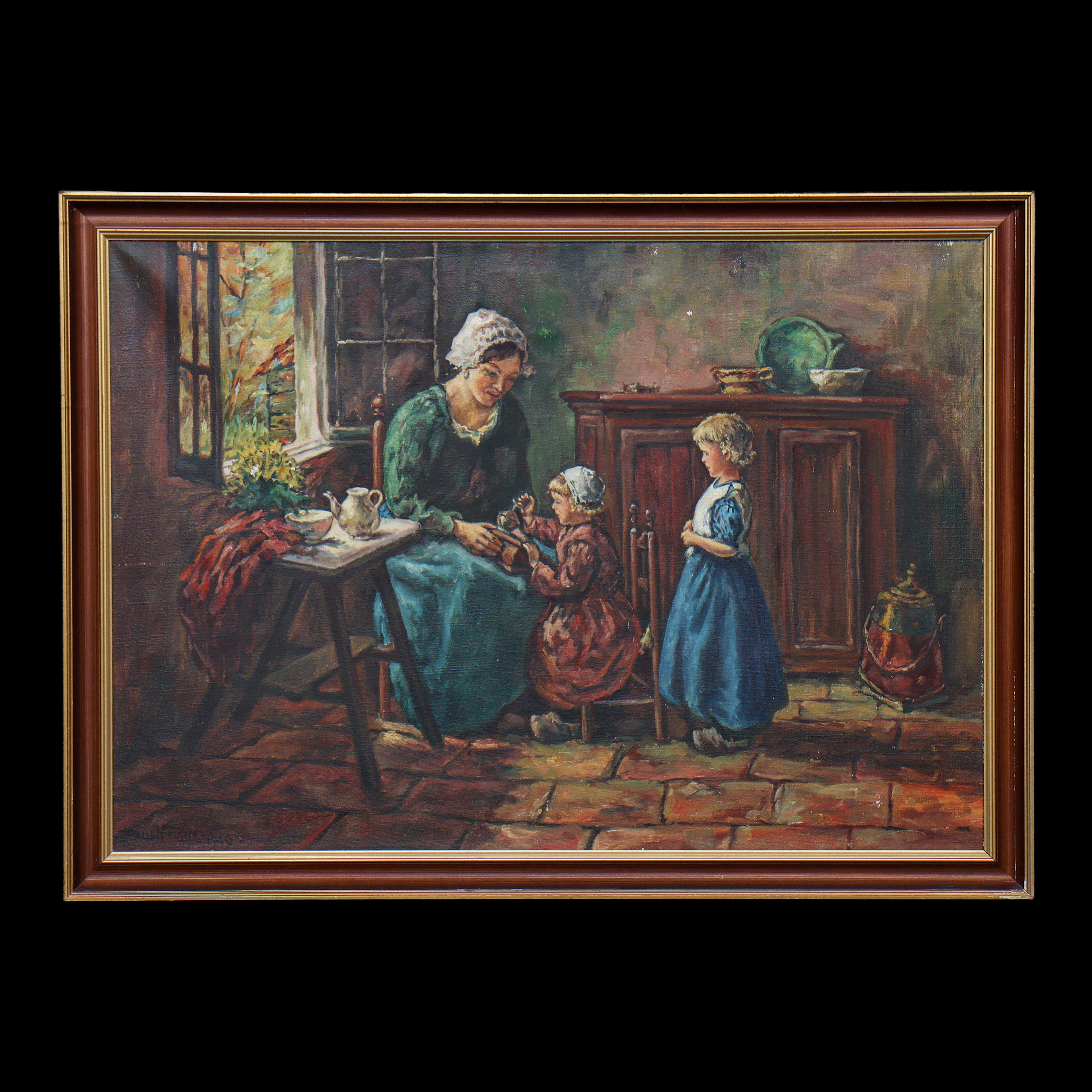 PAUL NIELSEN "HILLERØD" OLJA PÅ DUK, SIGNERAD, DATERAD 1943 A TERGO.