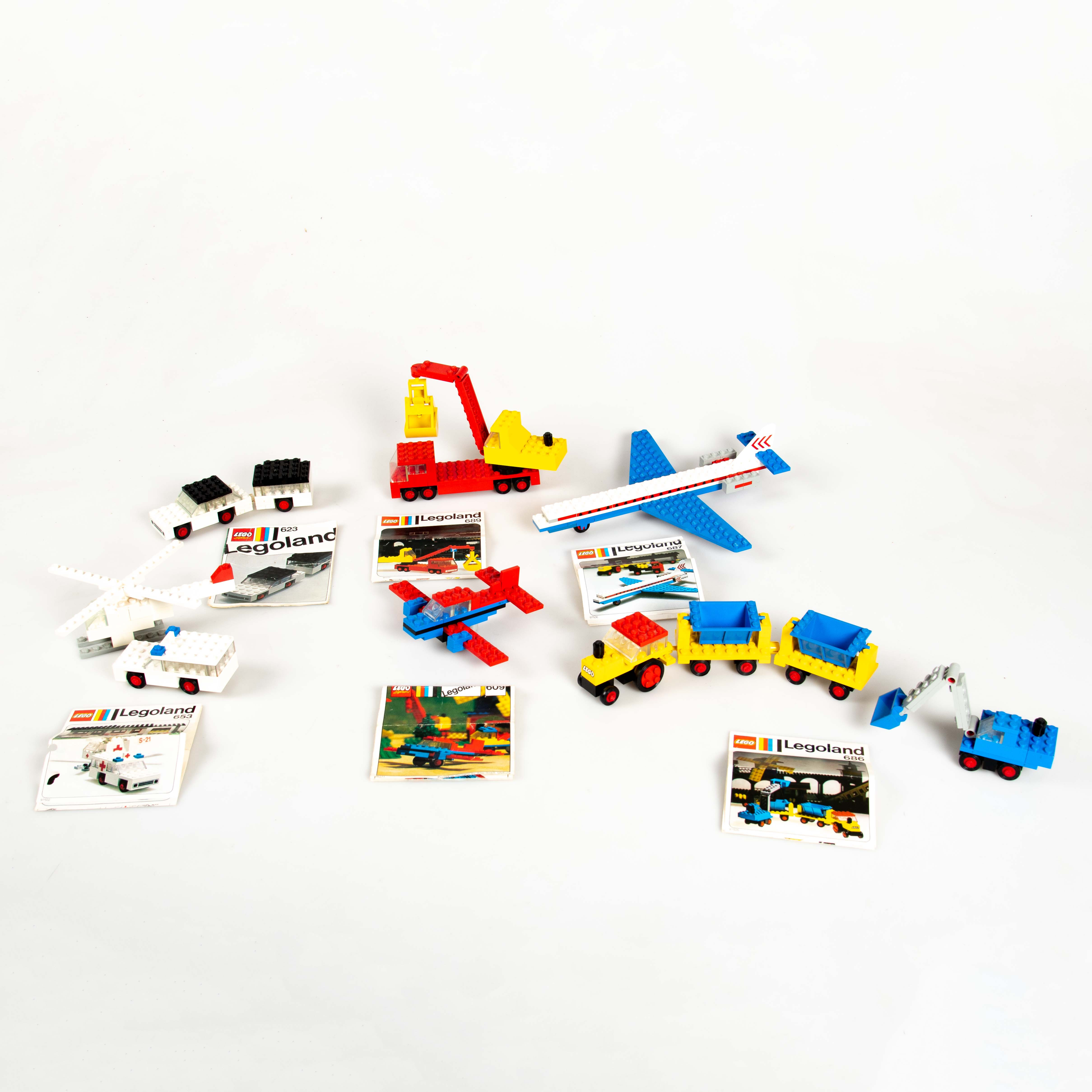 LEGO. 70-tal 6 modeller med instruktioner 609,653,623,689,686, 687.