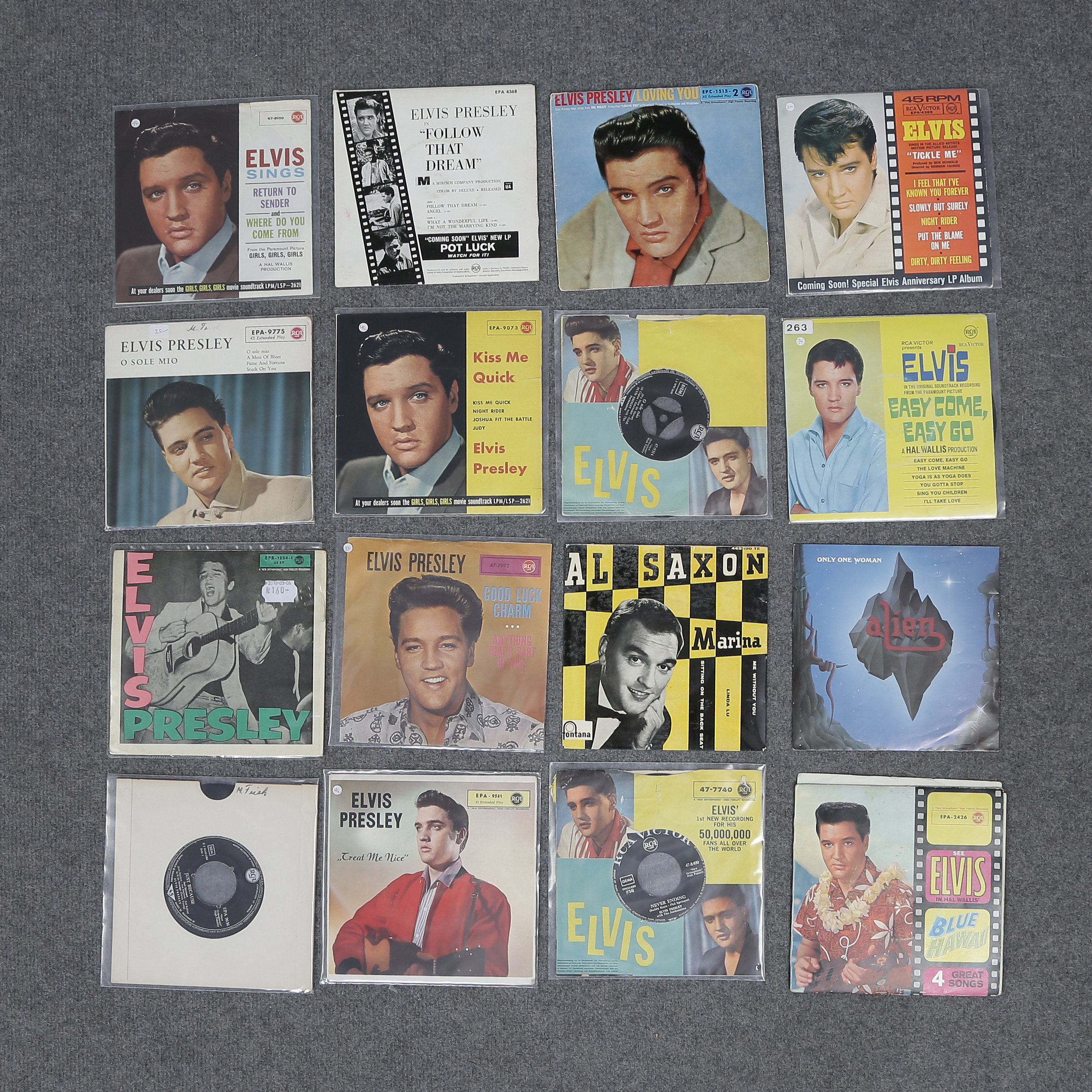ÖVER 110 SINGELSKIVOR, PAUL ANKA, SHAKIN STEVENS, JIM REEVES, ELTON JOHN, ELVIS PRESLEY M.FL.