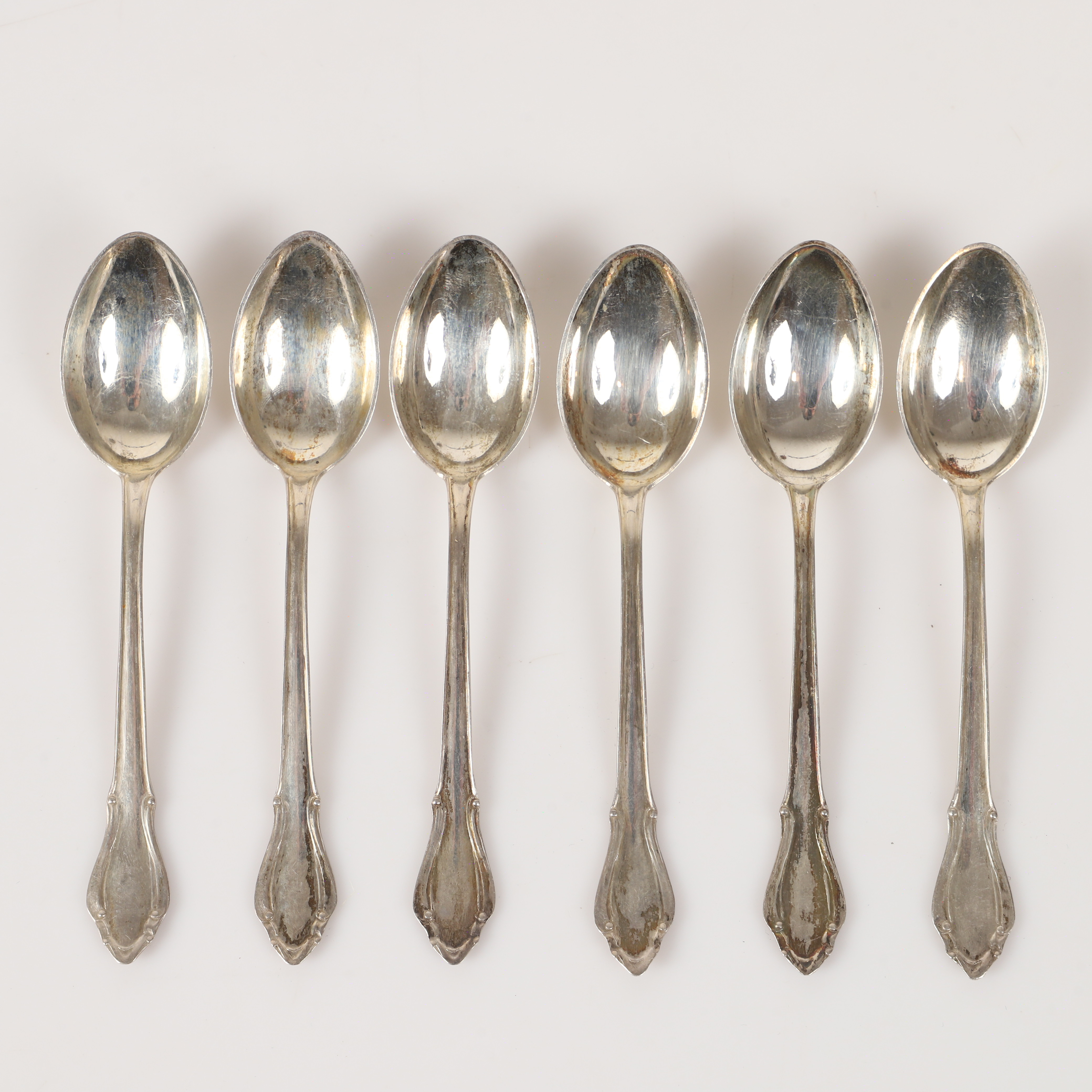KAFFESKEDAR, 6 stycken, silver, Otto Larsson, Landskona, 1929.