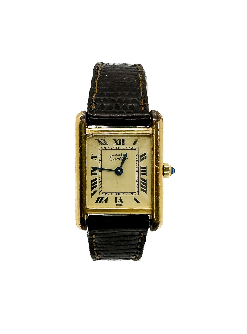 ARMBANDSUR, Must De CARTIER, Vermeil Tank, Förgyllt silver, Quartz, Schweiz, 1900-talets andra hälft.