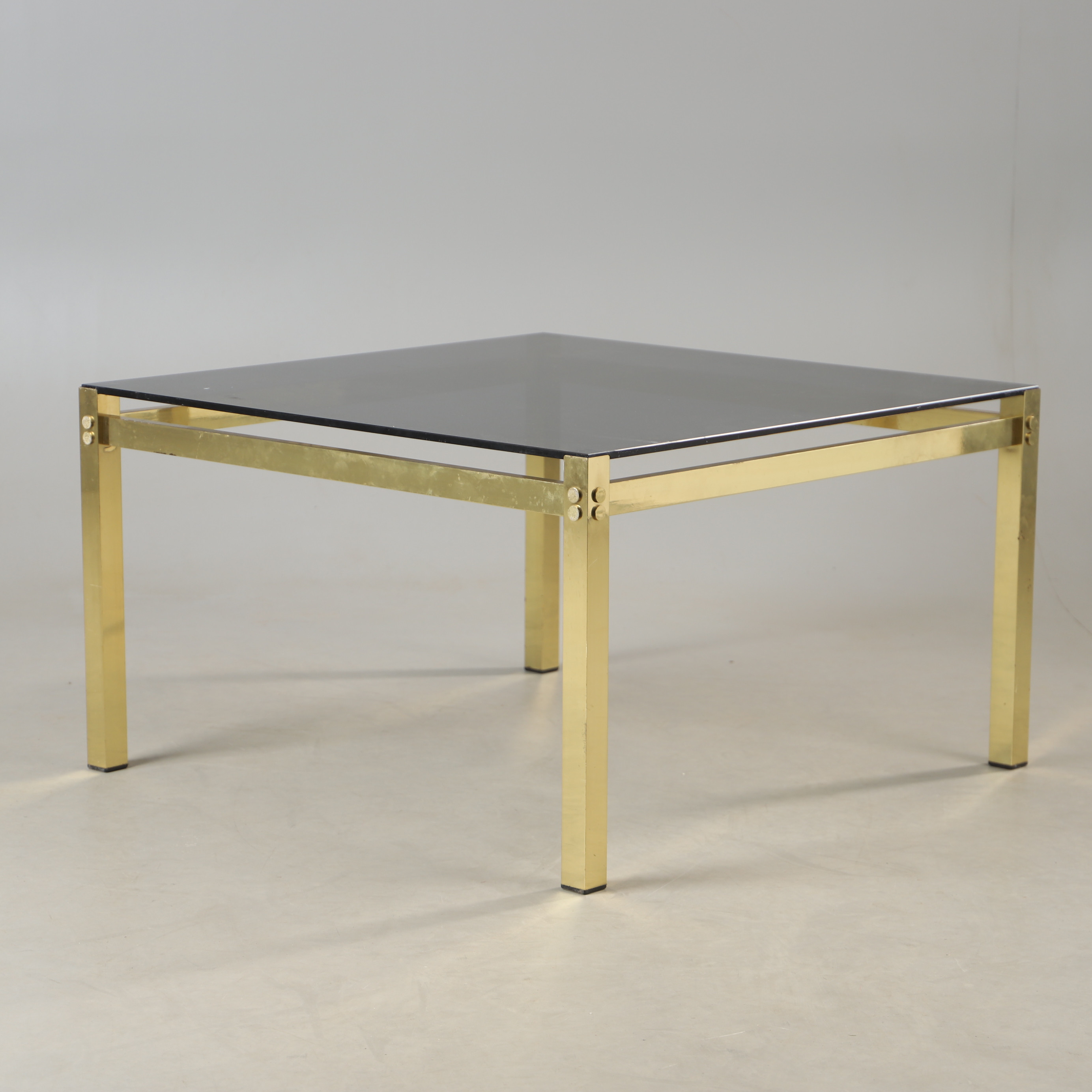 SOFFBORD, glas och mässing, 1900-talets andra hälft.