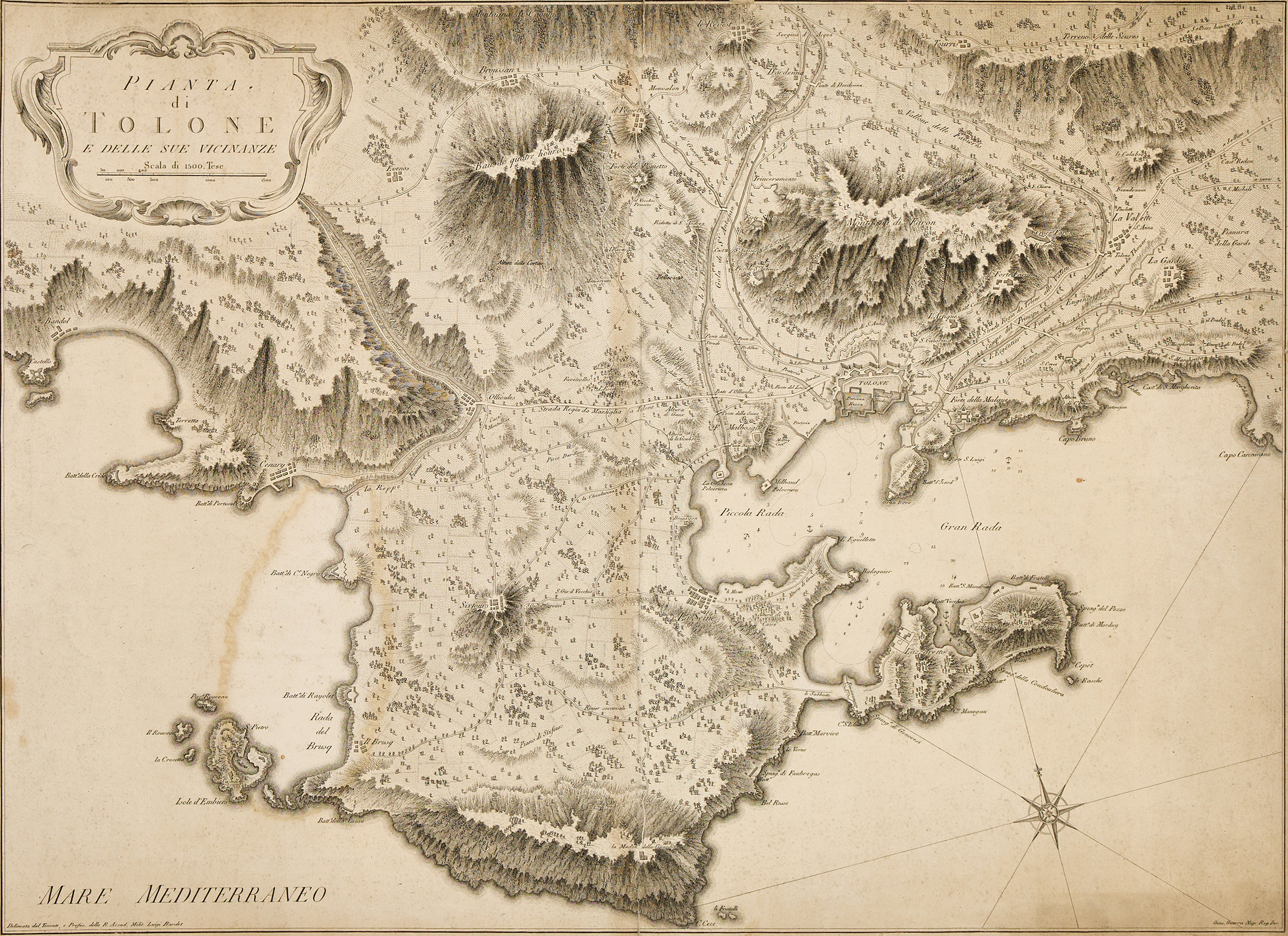FADEN, Geometrical Survey of The Environs of Toulon, 1794. BARDET, Pianta di Tolone, ca 1795.