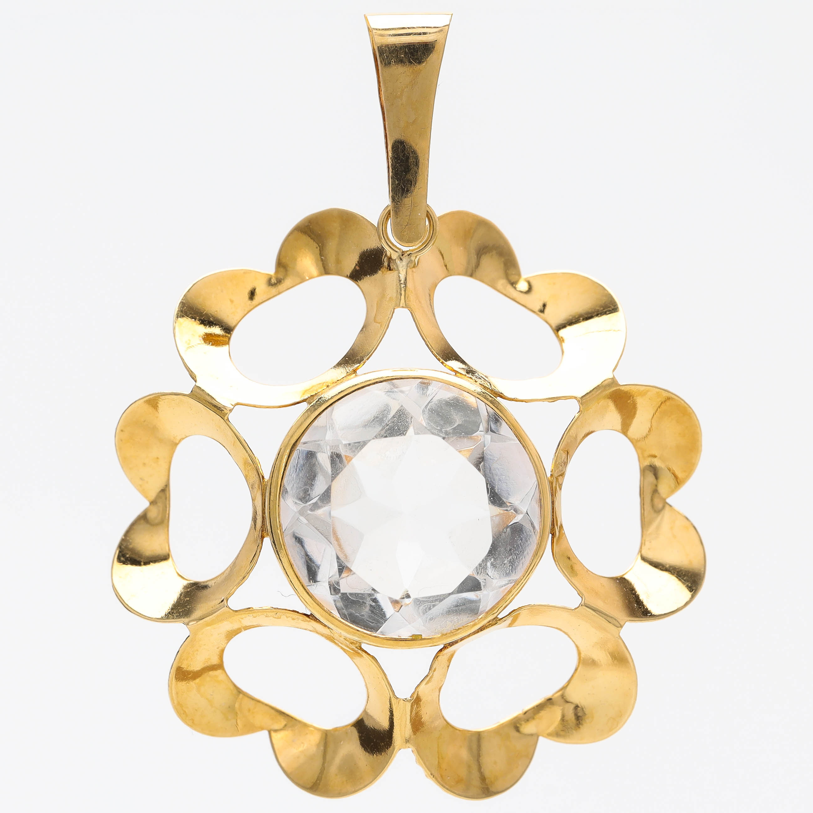 HÄNGE, 18 k guld, bergkristall, Finland 1978.