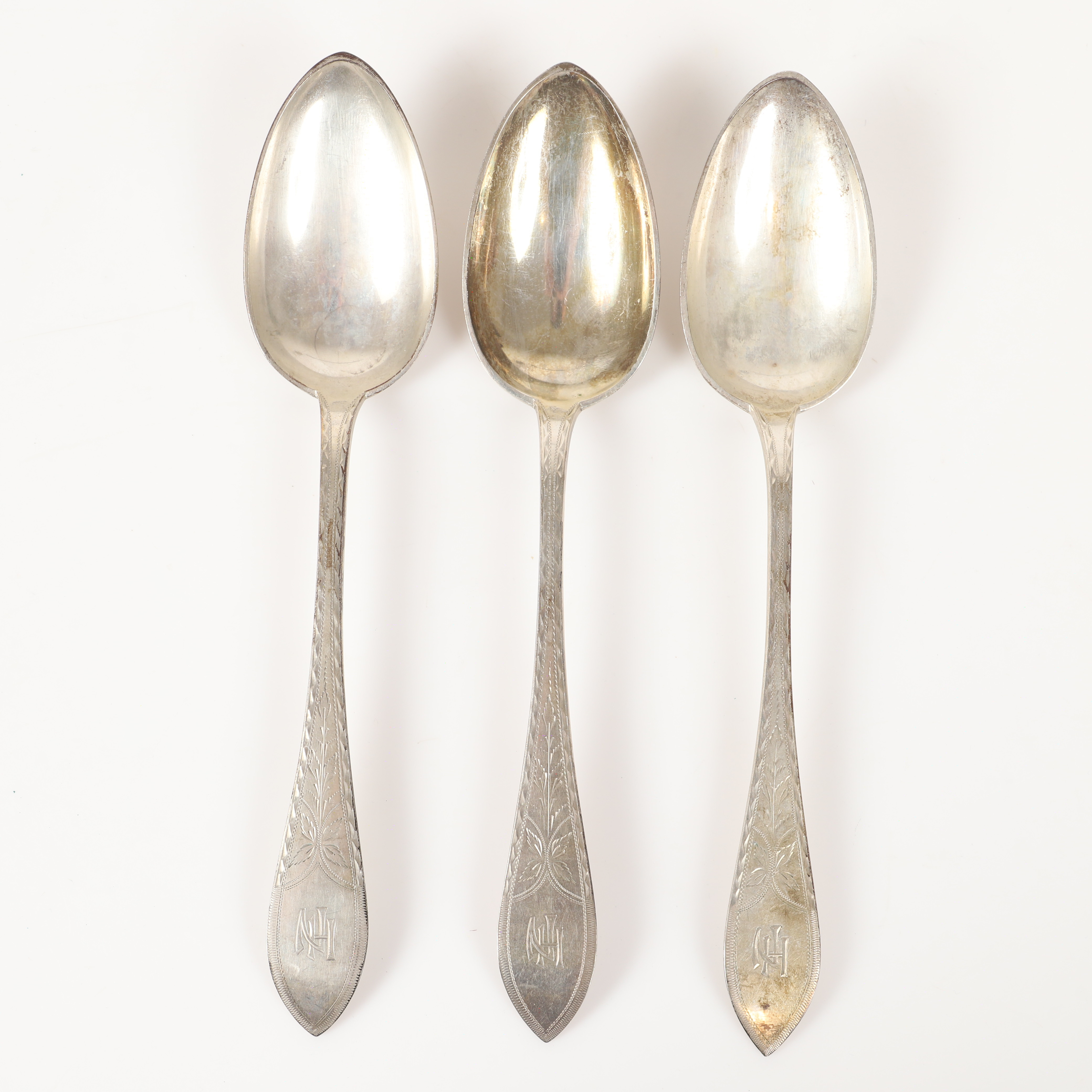 MATSKEDAR, 3 stycken, silver, C.F.Heise/I.Holm, Danmark, 1900-tal.