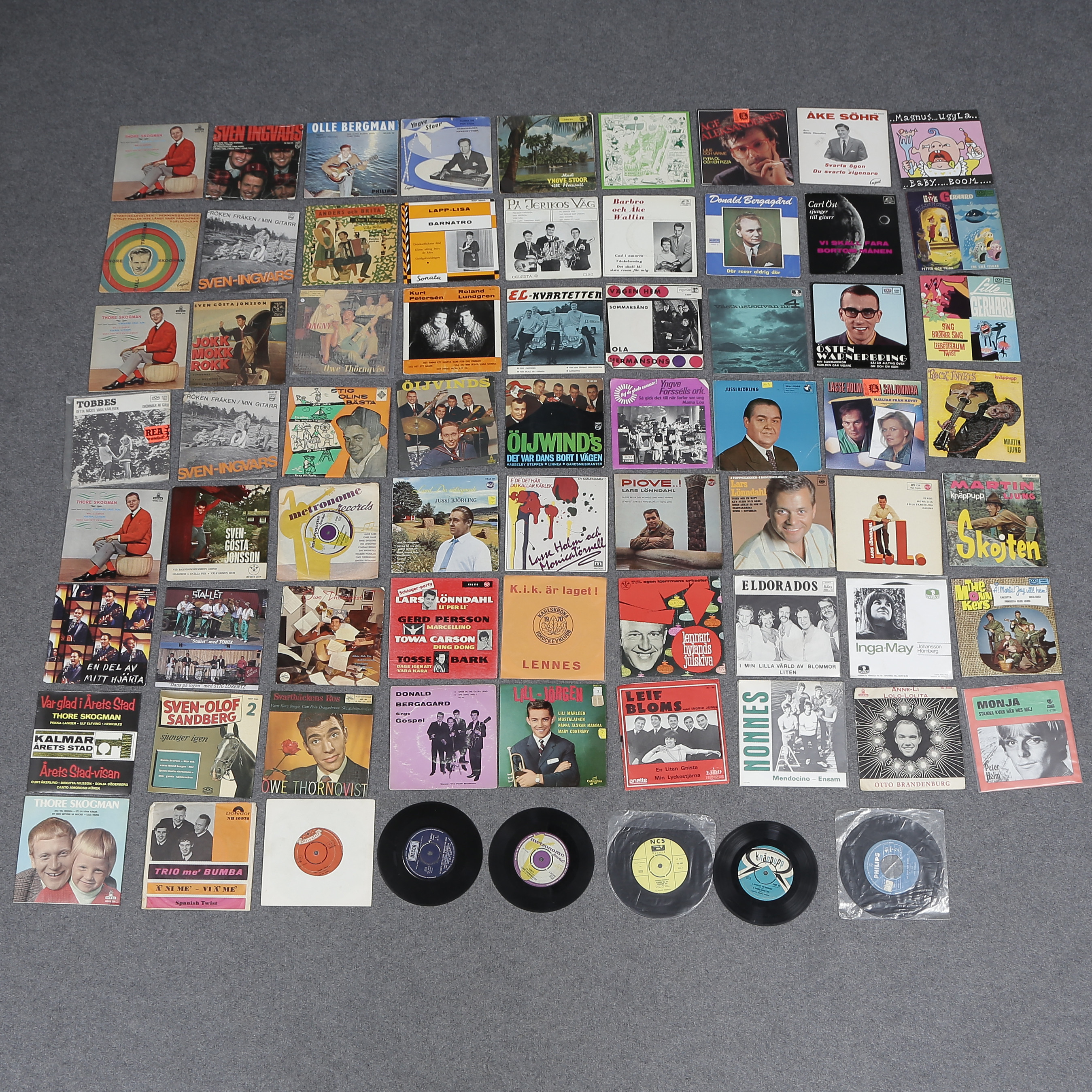 ÖVER 70 SINGELSKIVOR VINYL.