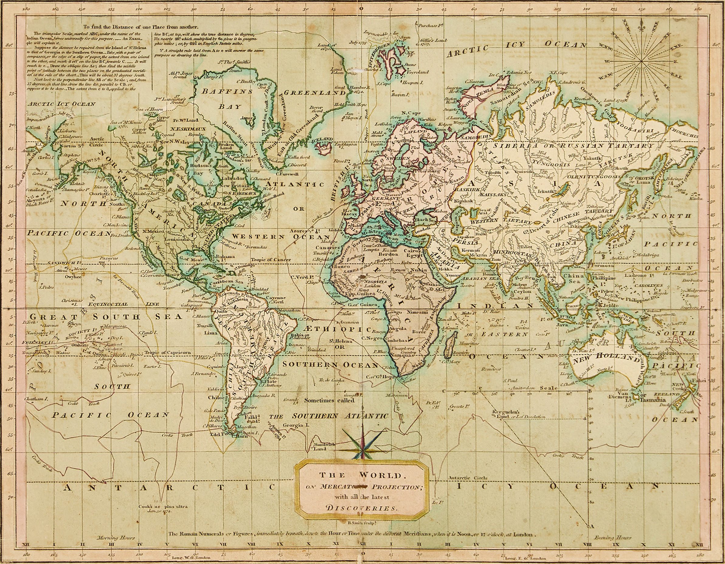 CHAMOUIN, Mappe-Monde sur la Projection Réduite de Maercator, 1807. LAURIE/WHITTLE, The World. On Mercator's Projection; with all the last Discoveries". CHAMOUIN, Mappe-Mondes sur Diverses Projections, ca 1815.