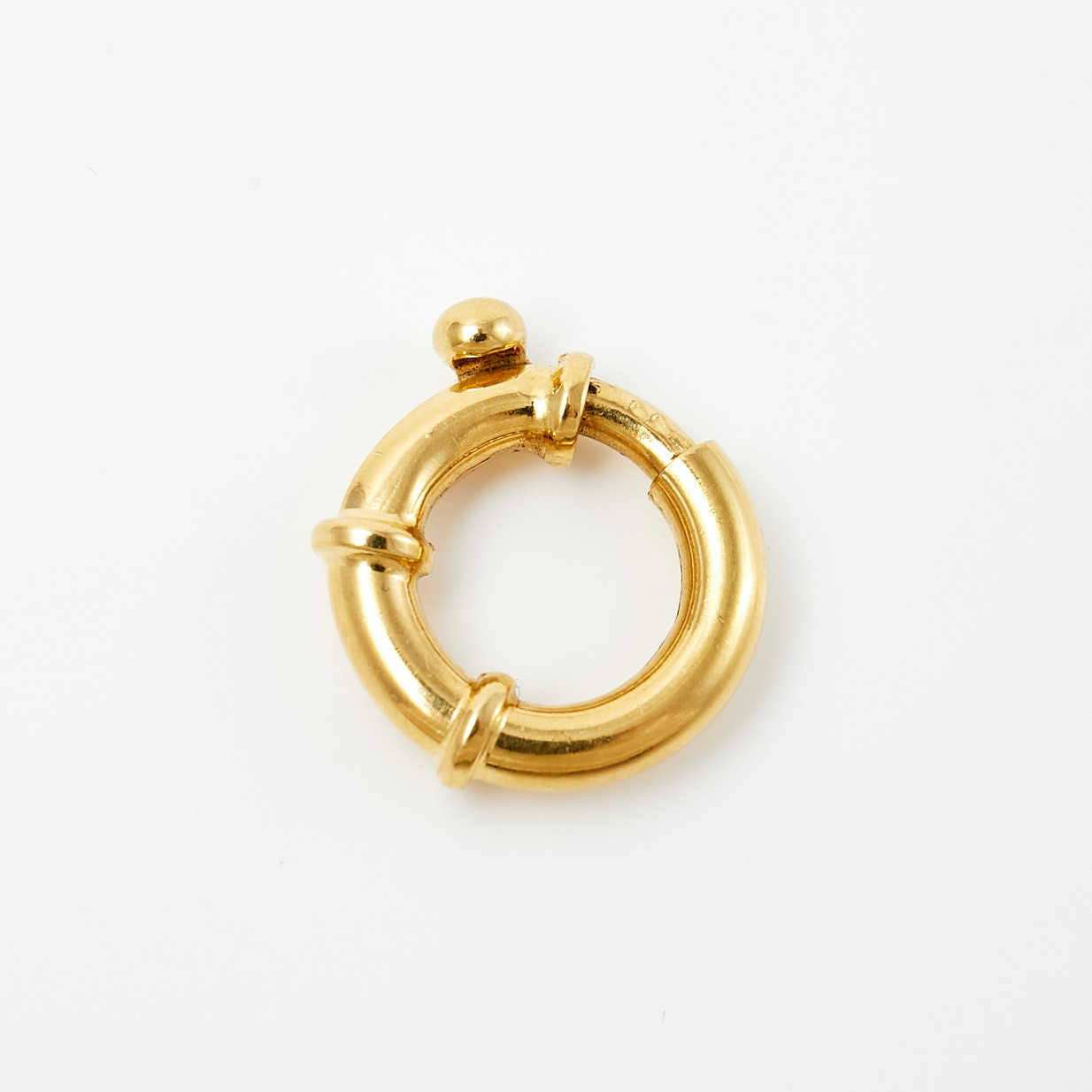 SPRINGRING, 18 k guld, otydliga stämplar.