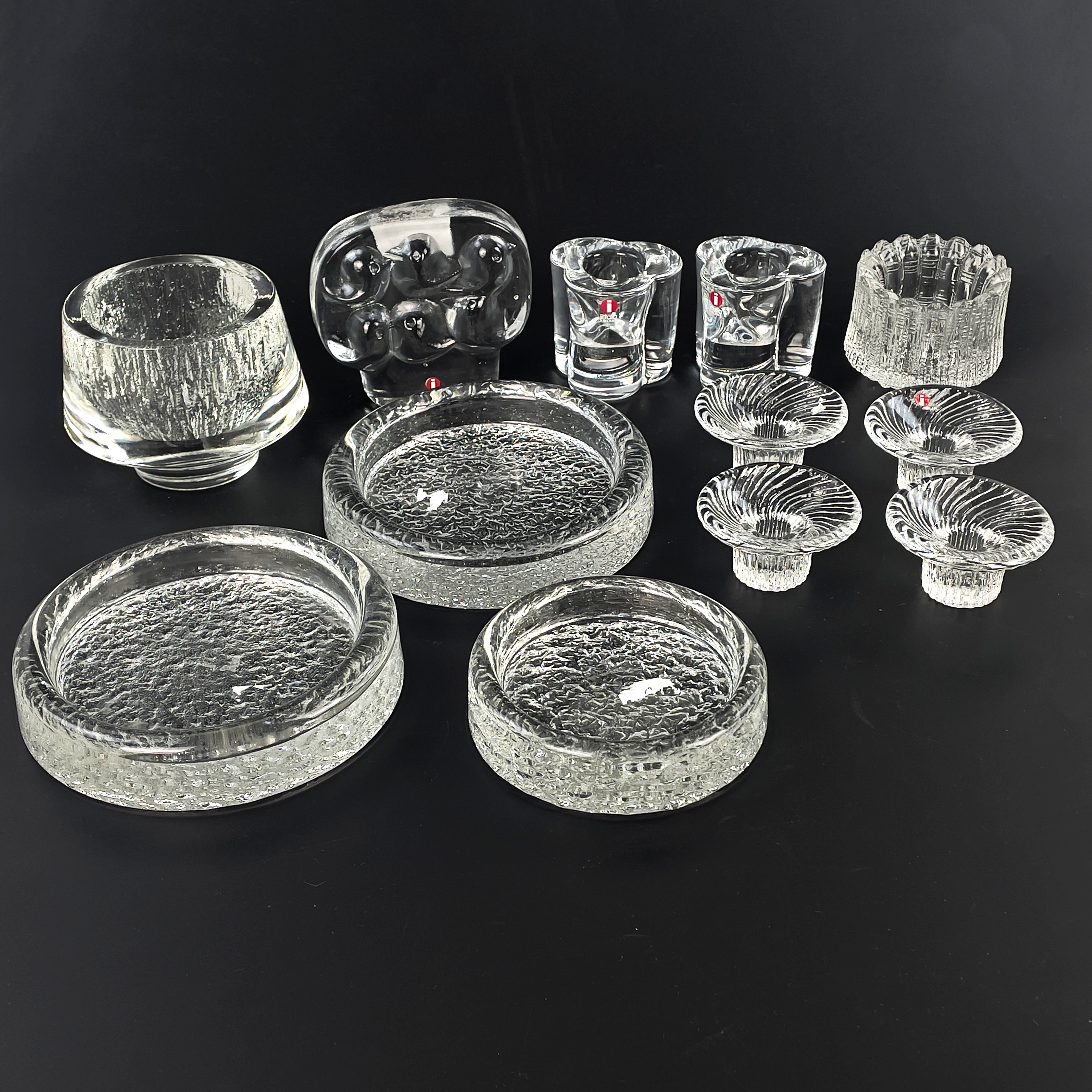 PARTI GLASFÖREMÅL, 12 delar, Iittala, Finland.