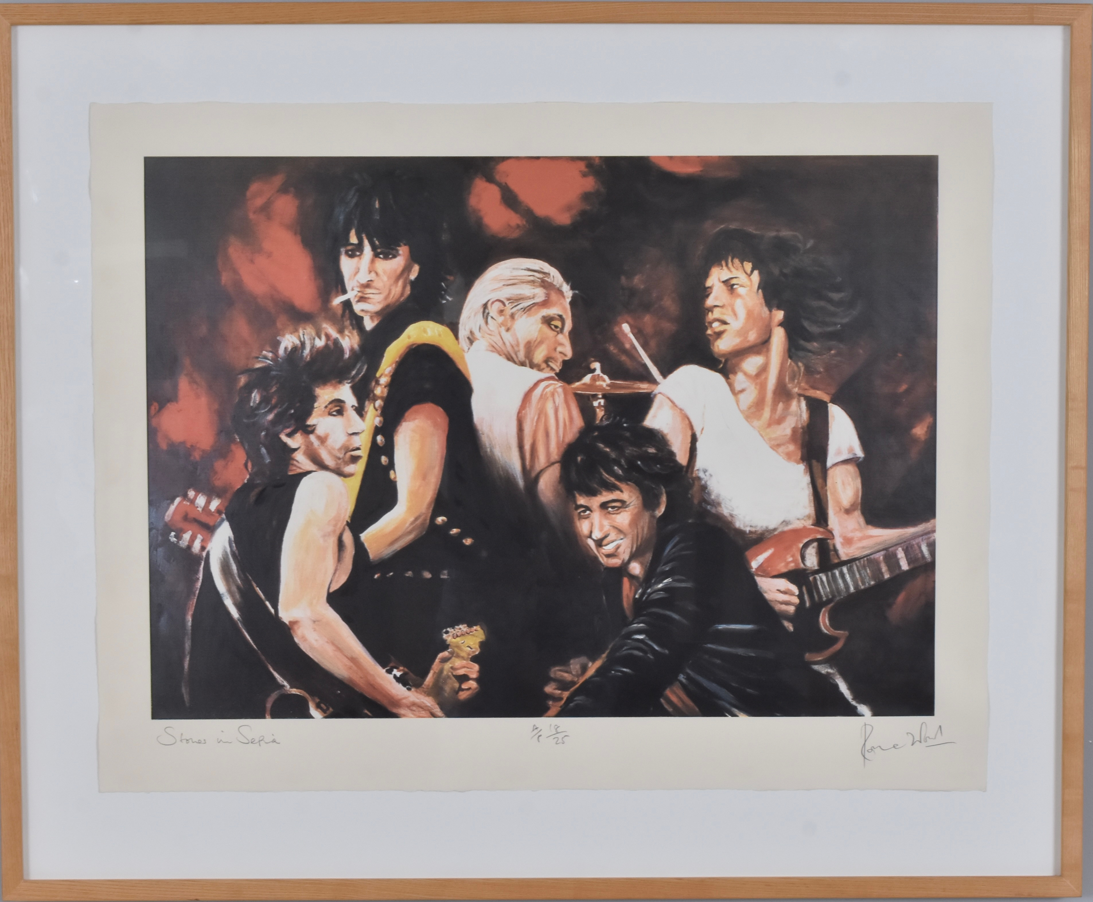 RONNIE WOOD. Färglitografi.