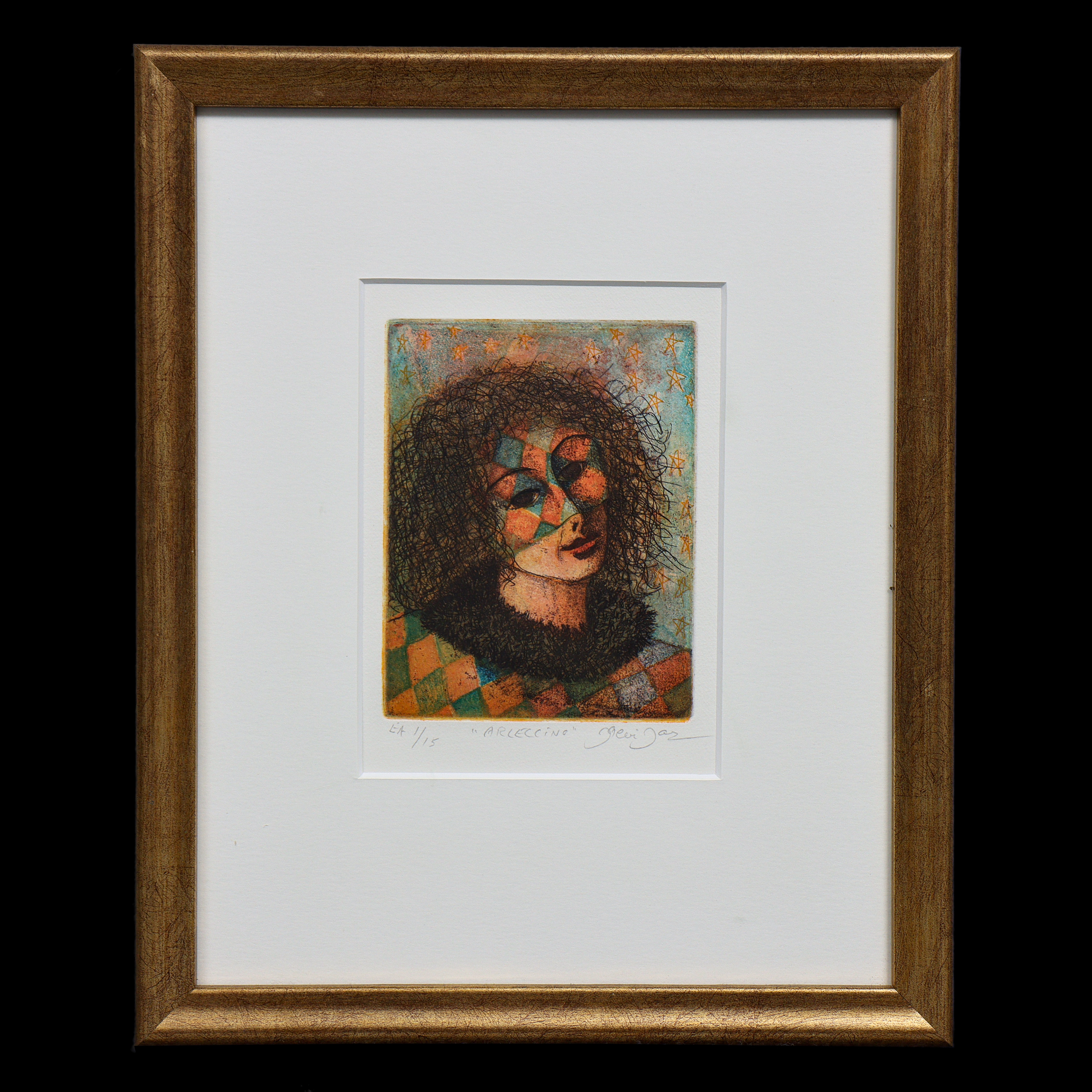 IRENE JARZ, LITOGRAFI 1/15, SIGNERAD, INGLASAD.