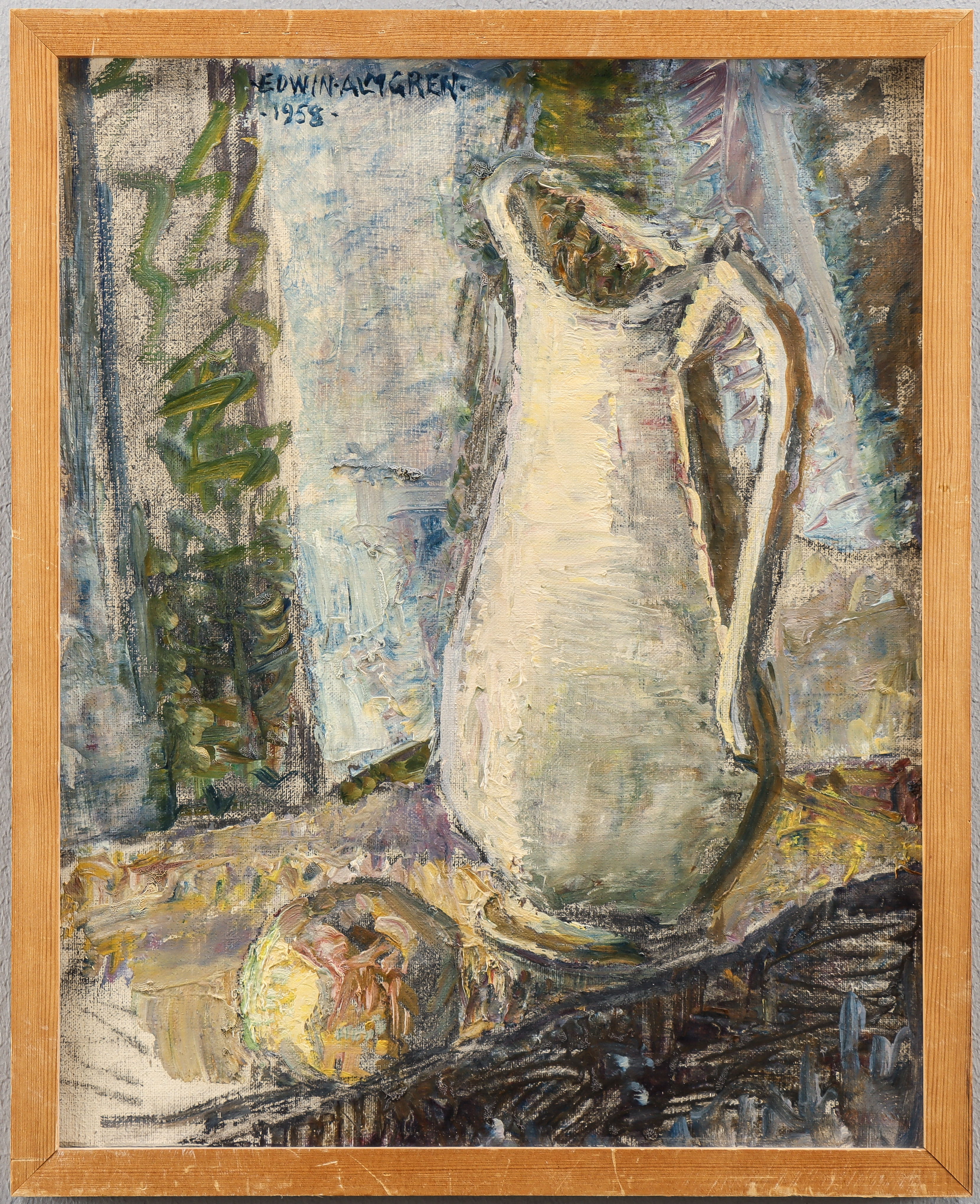 EDWIN ALMGREN. Olja på duk, signerad 1958.