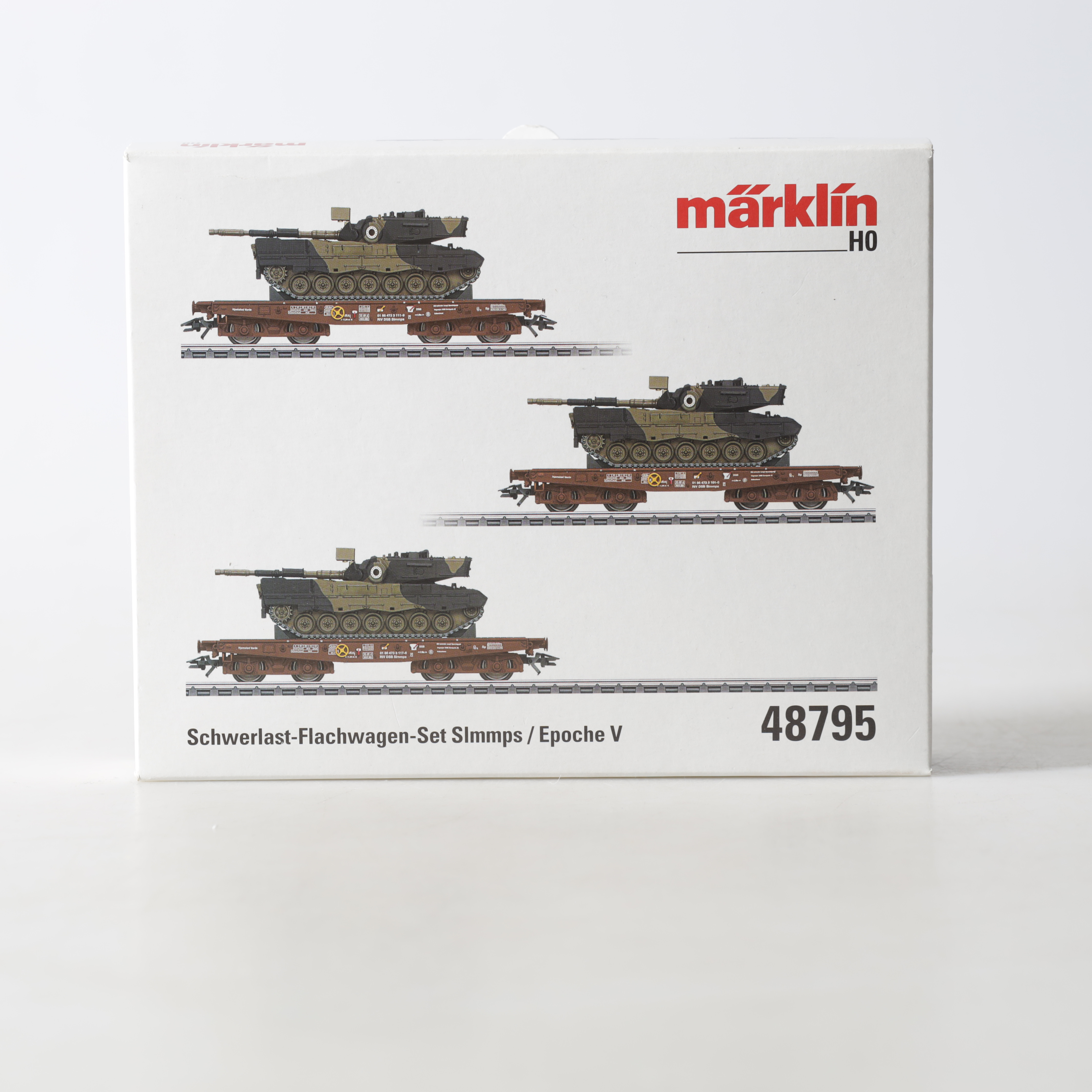 VAGNSET, 48795, H0, Heavy duty flat car set, Märklin.