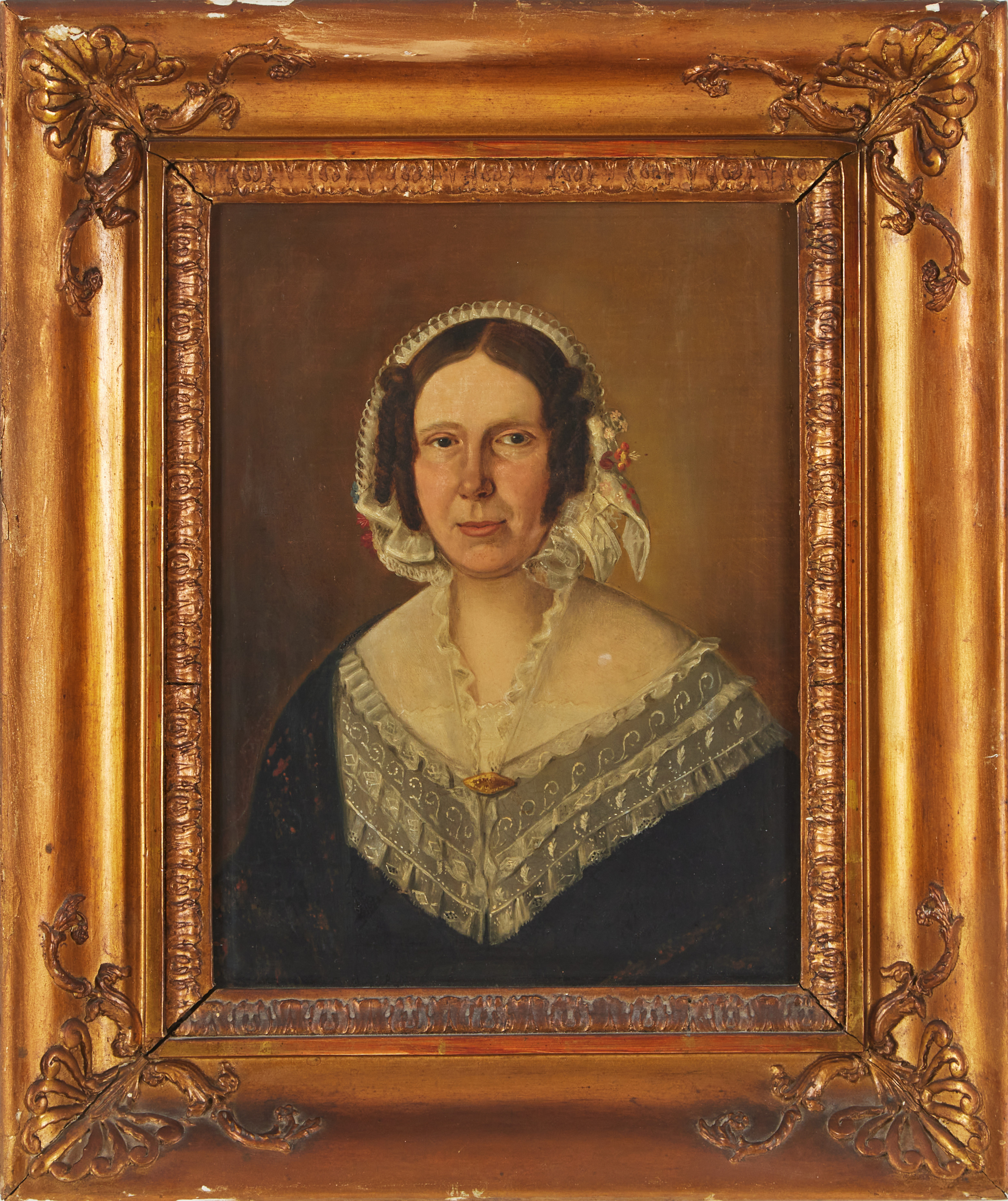 OKÄND KONSTNÄR. Porträtt, ett par, pendang, 1800-talets mitt, olja på duk uppfodrad på pannå.