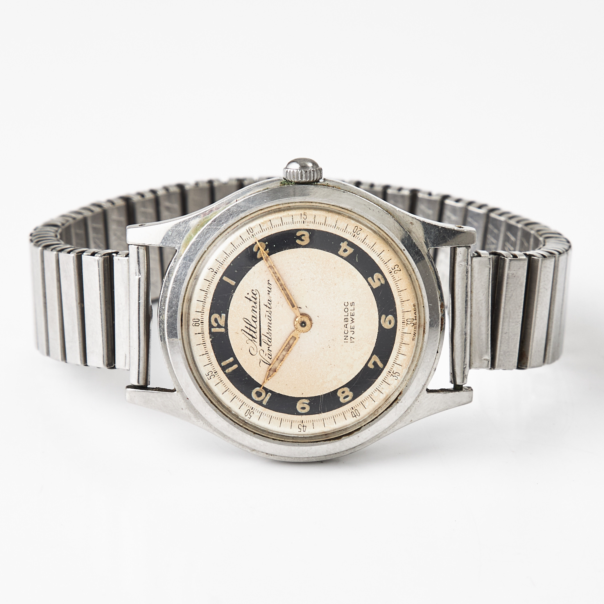 ARMBANDSUR, Atlantic "Världsmästarur". stål, manuell.