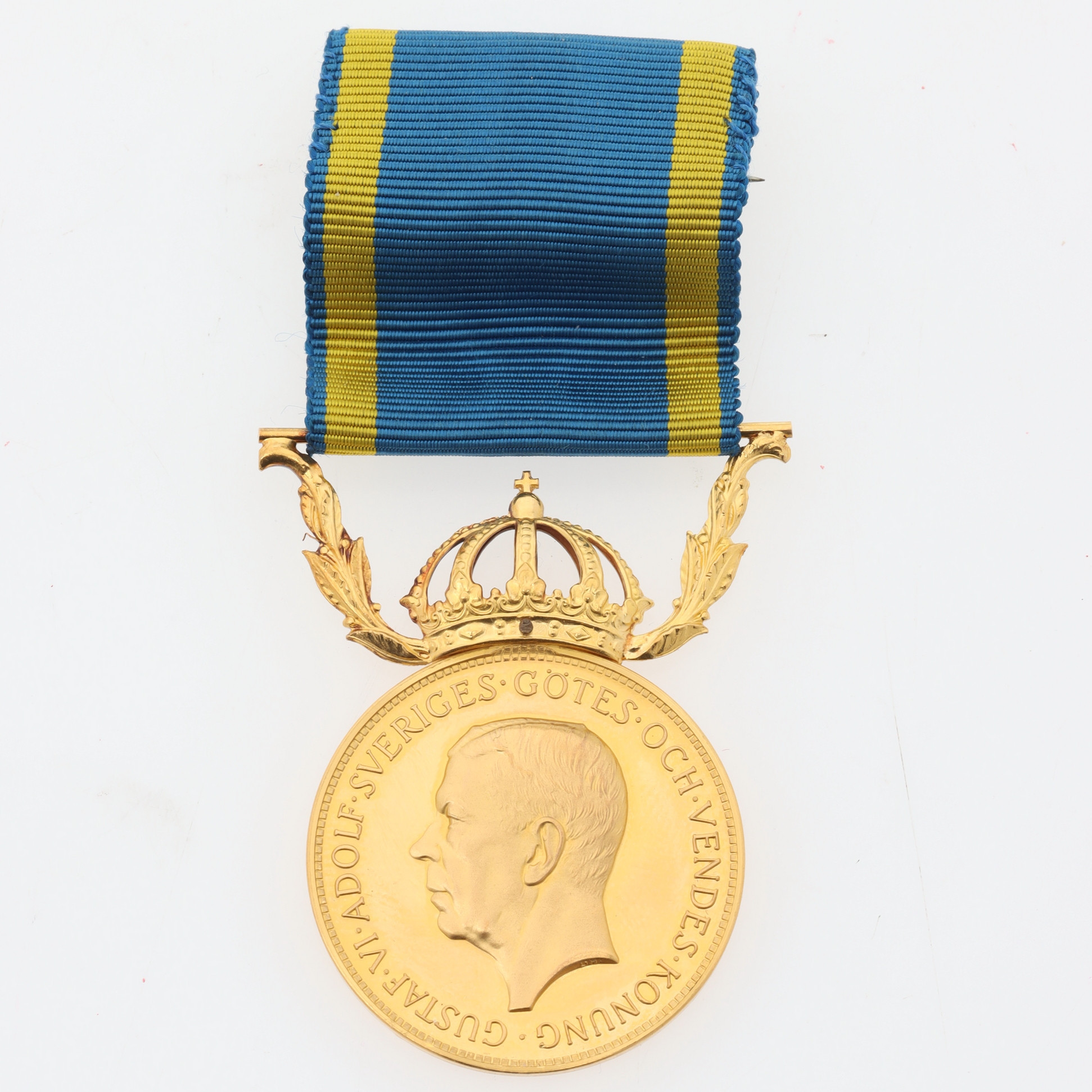 MEDALJ, 18 & 23K guld, Gustaf VI Adolf, 1959.