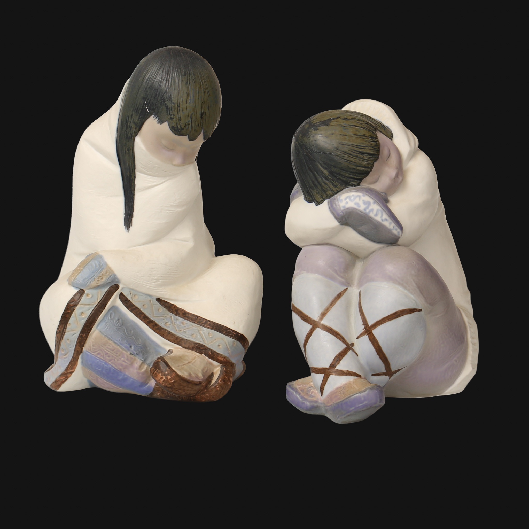 FIGURINER, Porslin, Eskimåer, Lladro, ett par.