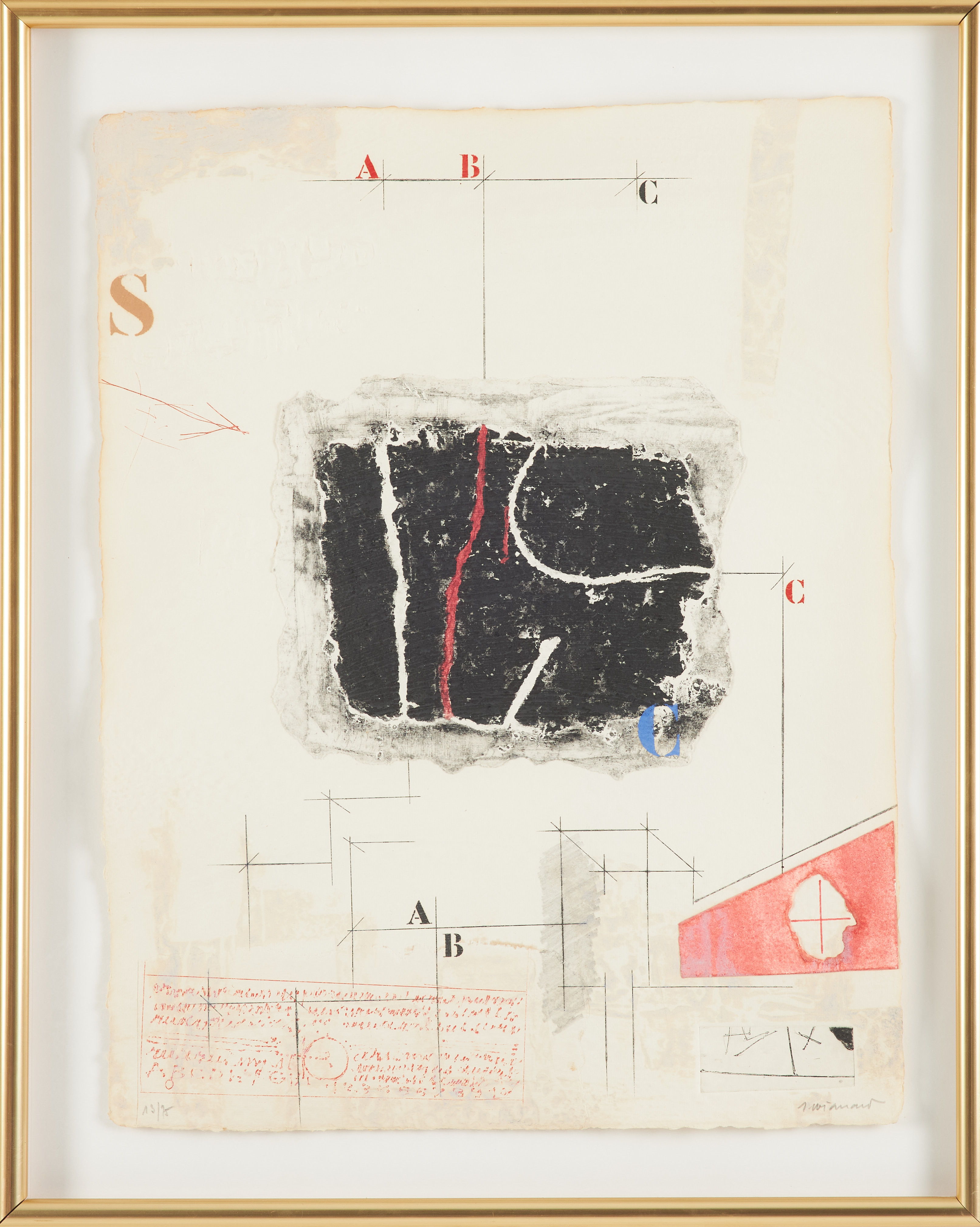 JAMES COIGNARD. Komposition, carborundumetsning, signerad, numrerad 13/75.