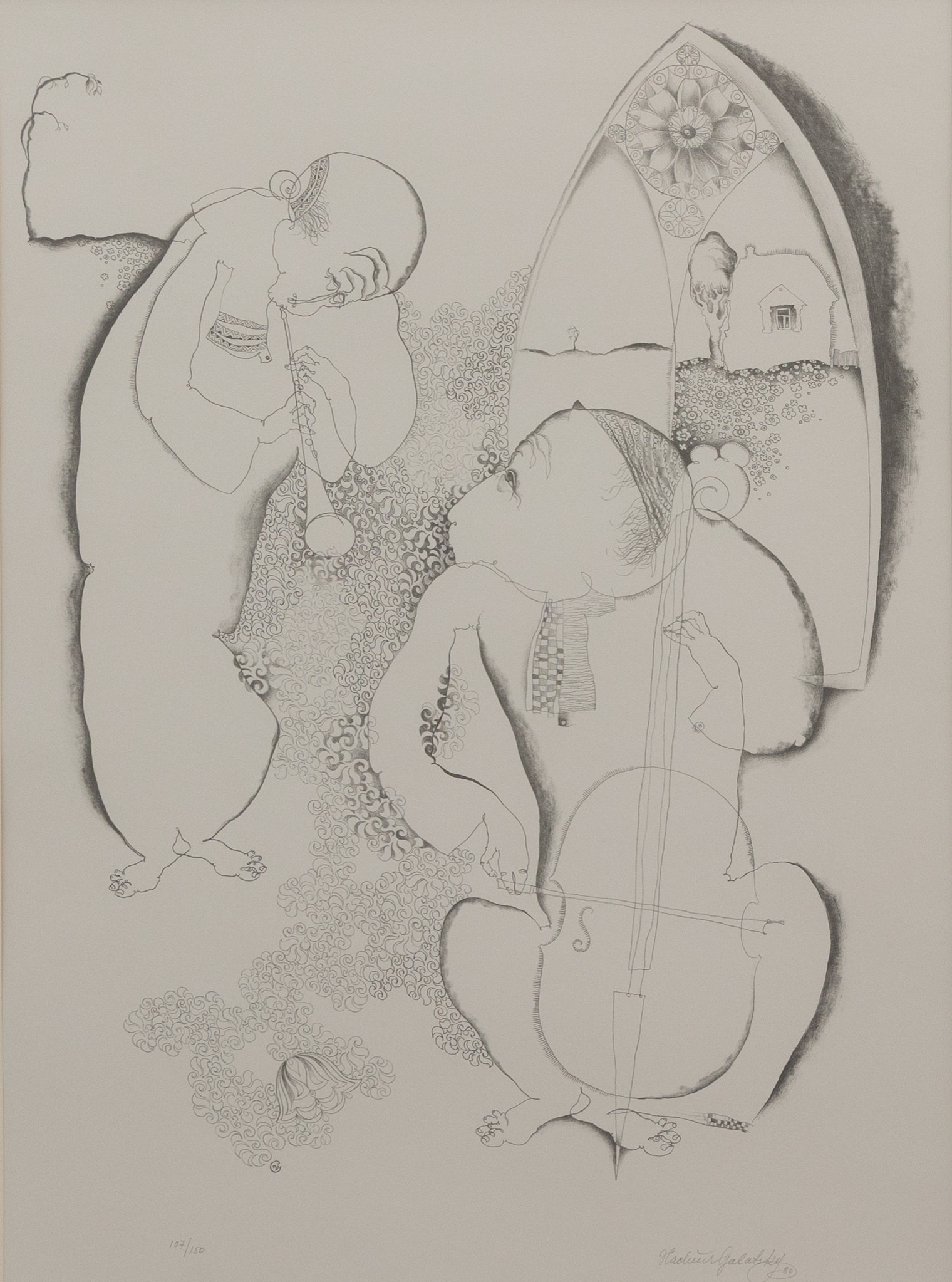 VLADIMIR GALATZKY (1926-2011). Musiker, litografi nr 107/150, signerad och daterad -80.