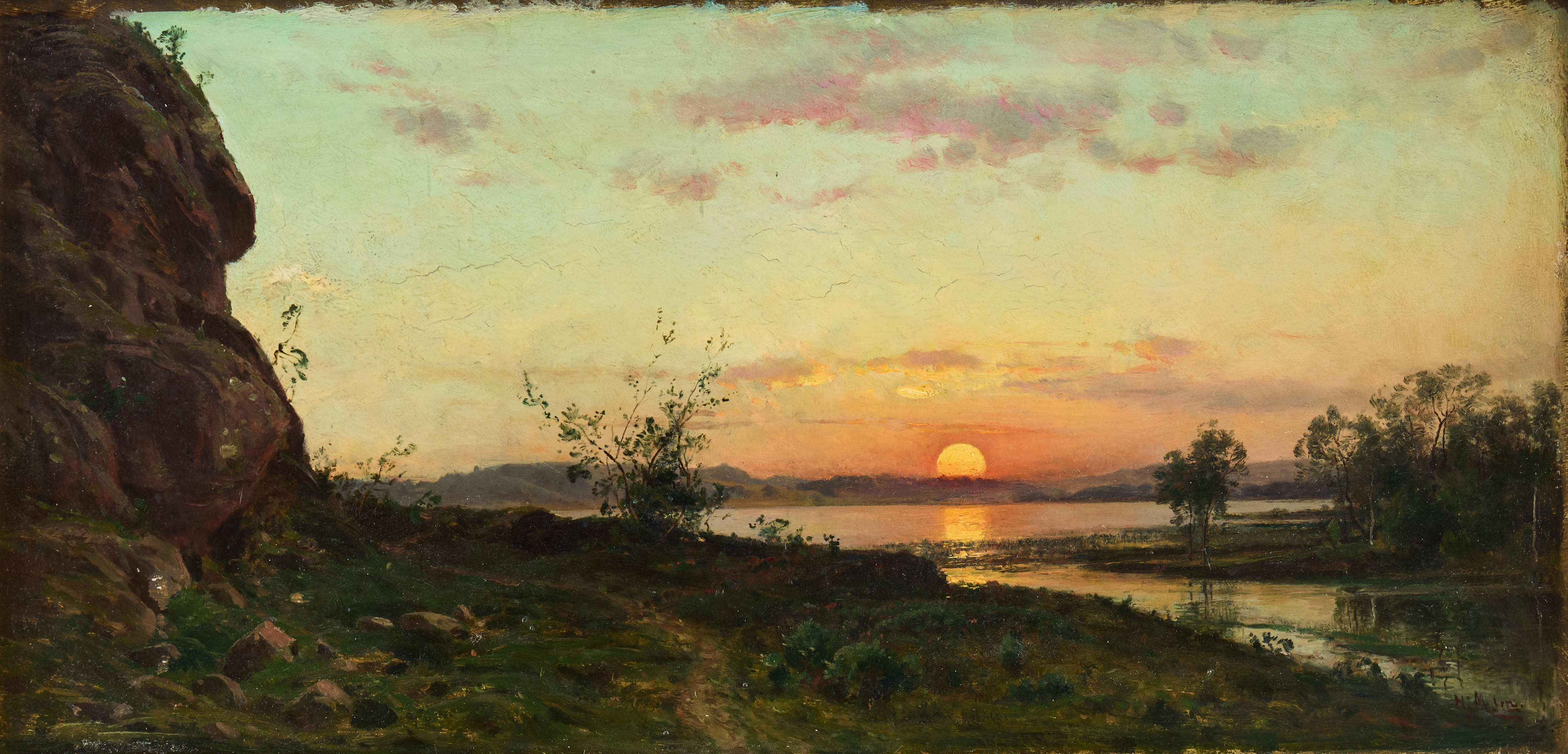 HJALMAR MUNSTERHJELM. "Sommarafton" / Solnedgång.