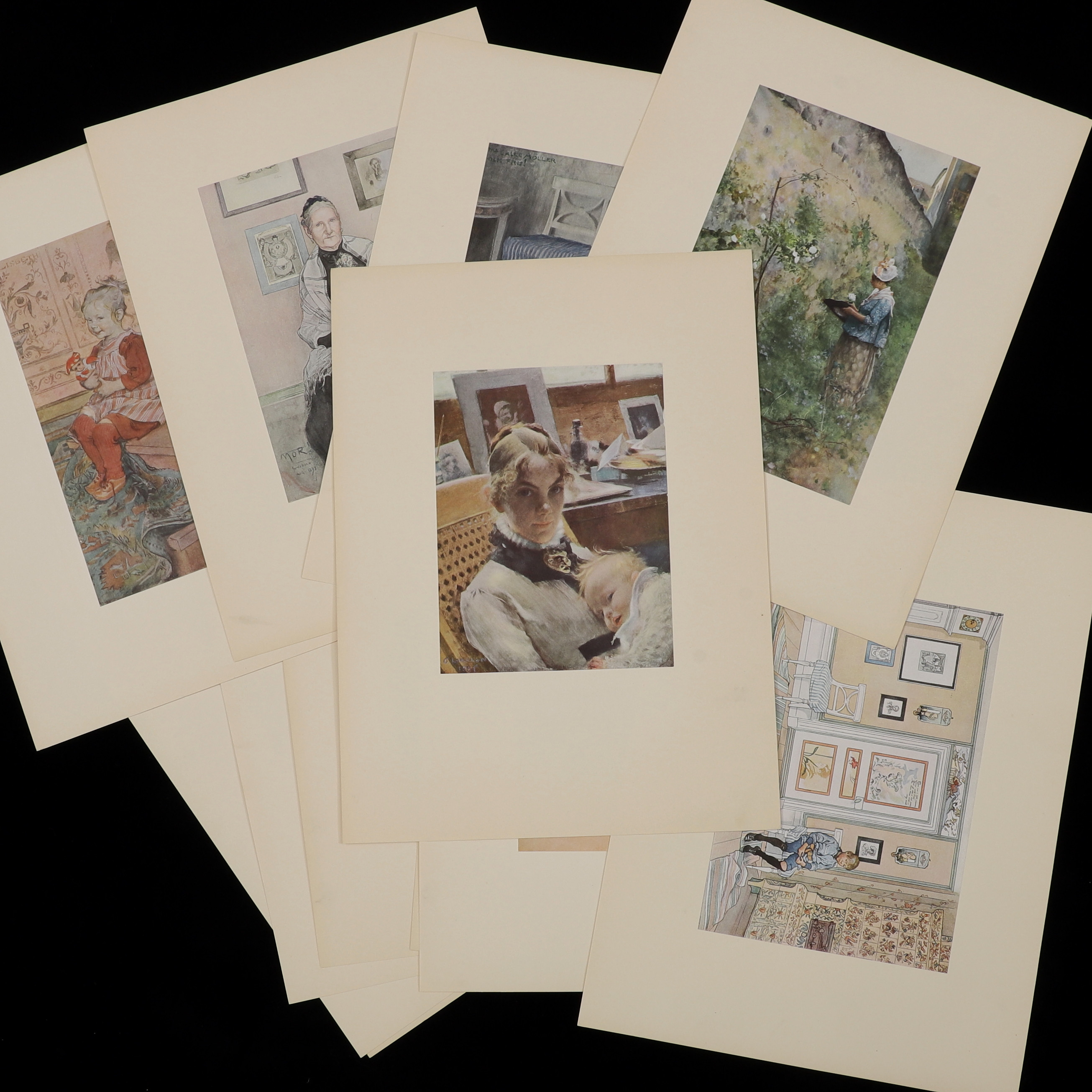 CARL LARSSON. "12 bilder i färg", konstmapp, Boniers, 1900-talets mitt.