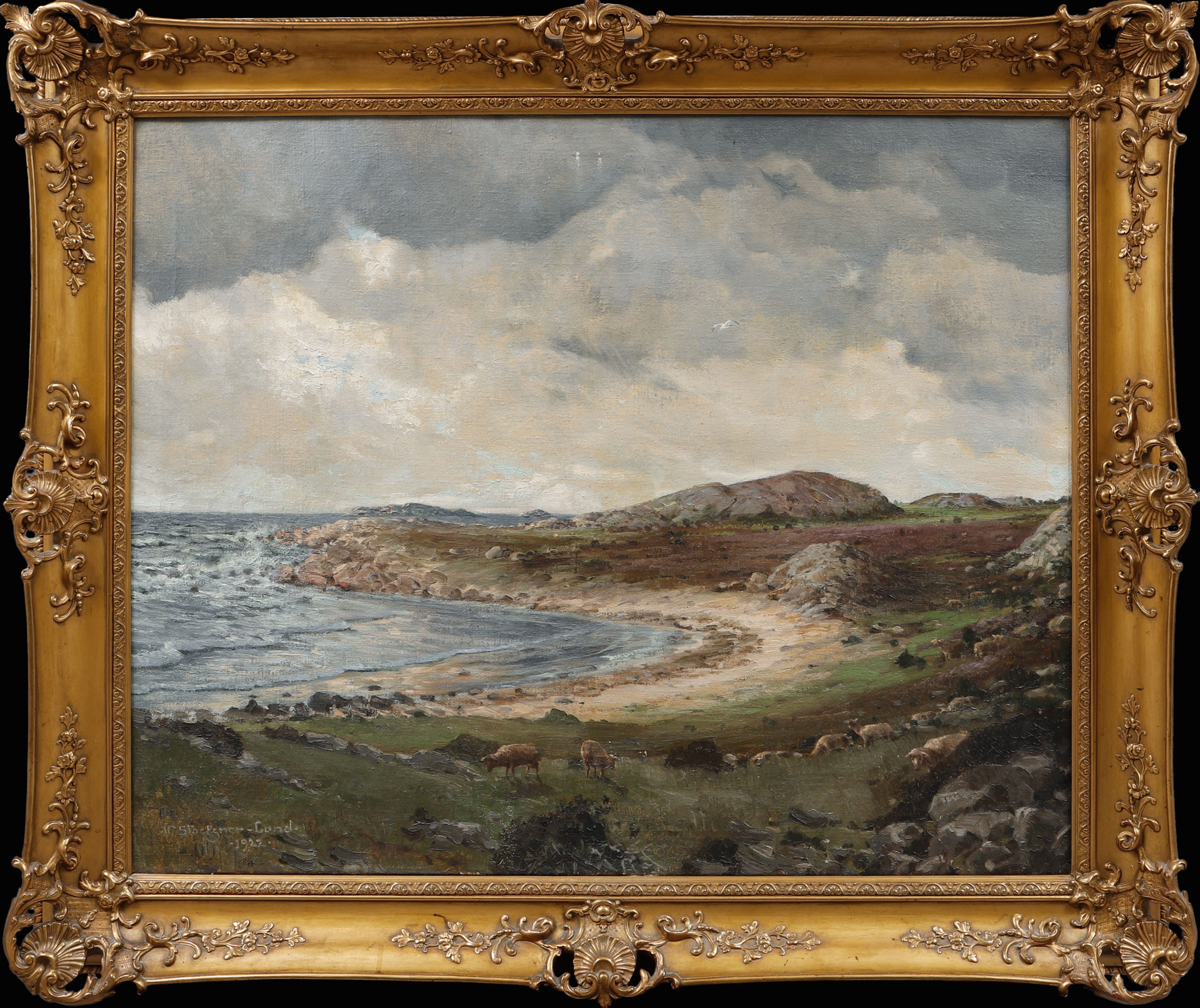 VICTOR STOETZNER LUND. Kustlandskap, olja på duk, signerad och daterad 1922.