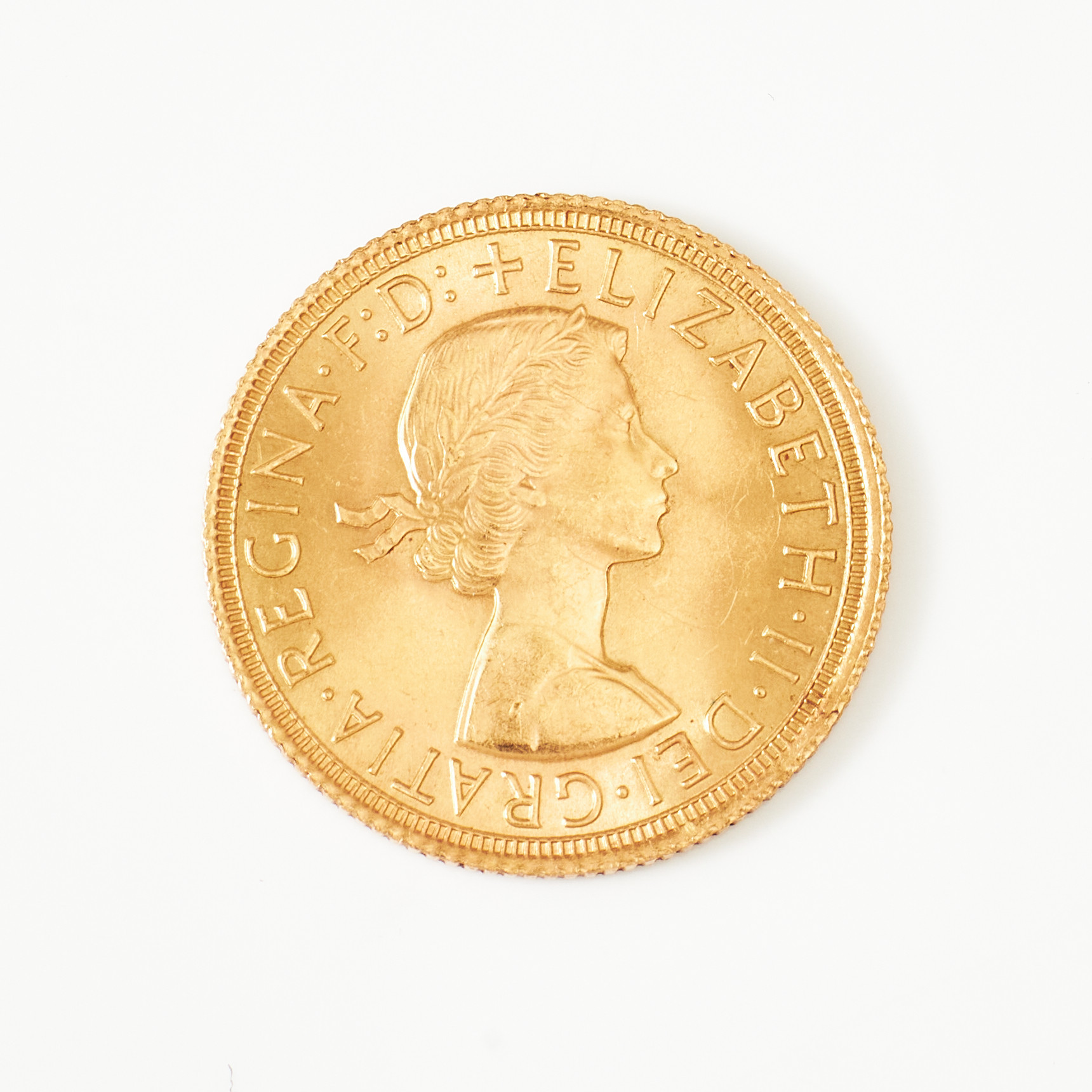 MYNT, 22 k guld, Sovereign, Elizabeth II, Storbritannien 1964, gravörer Mary Gillick och Benedetto Pistrucci.
