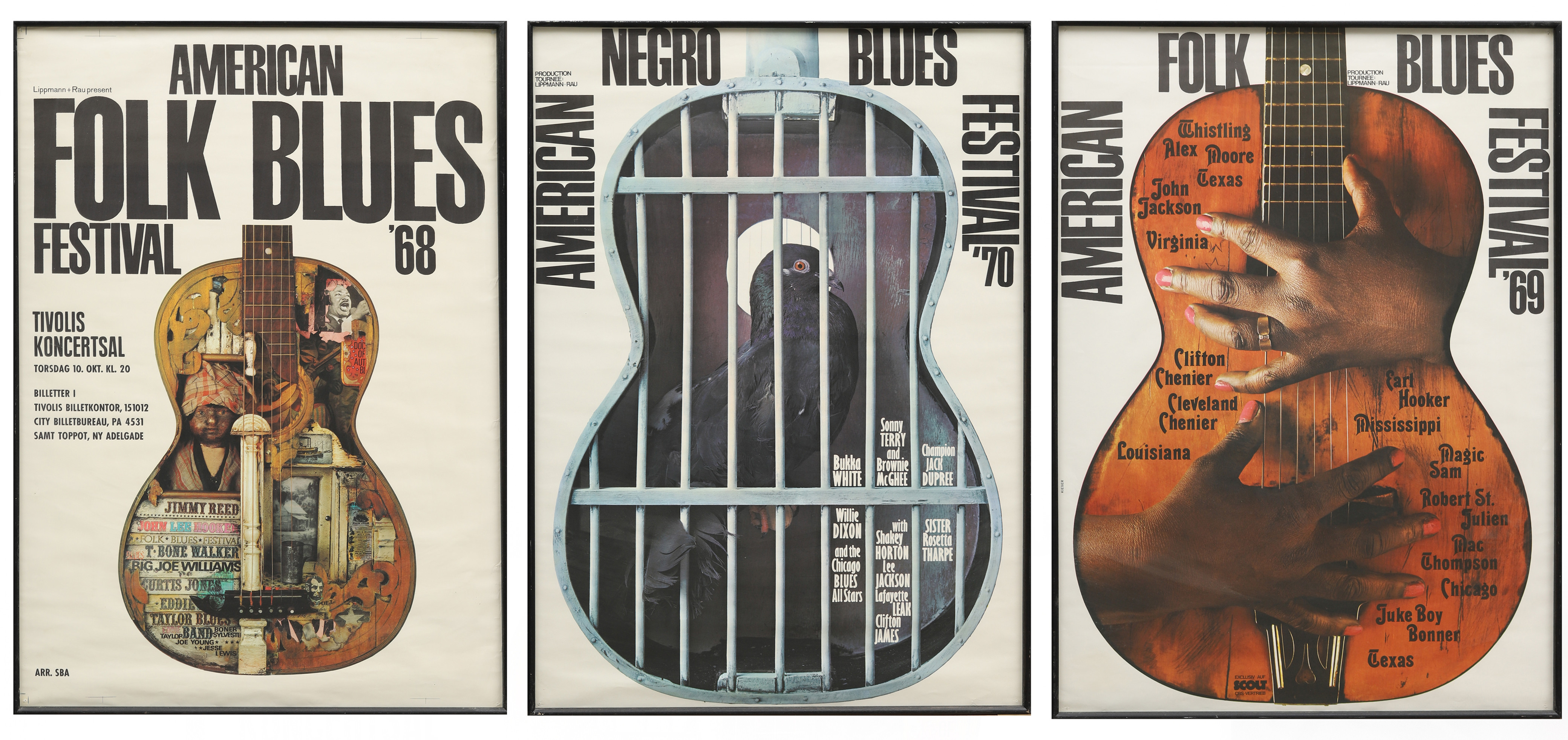 MUSIKAFFISCHER, 3 st, American Blues Festival -68, -69 och -70.