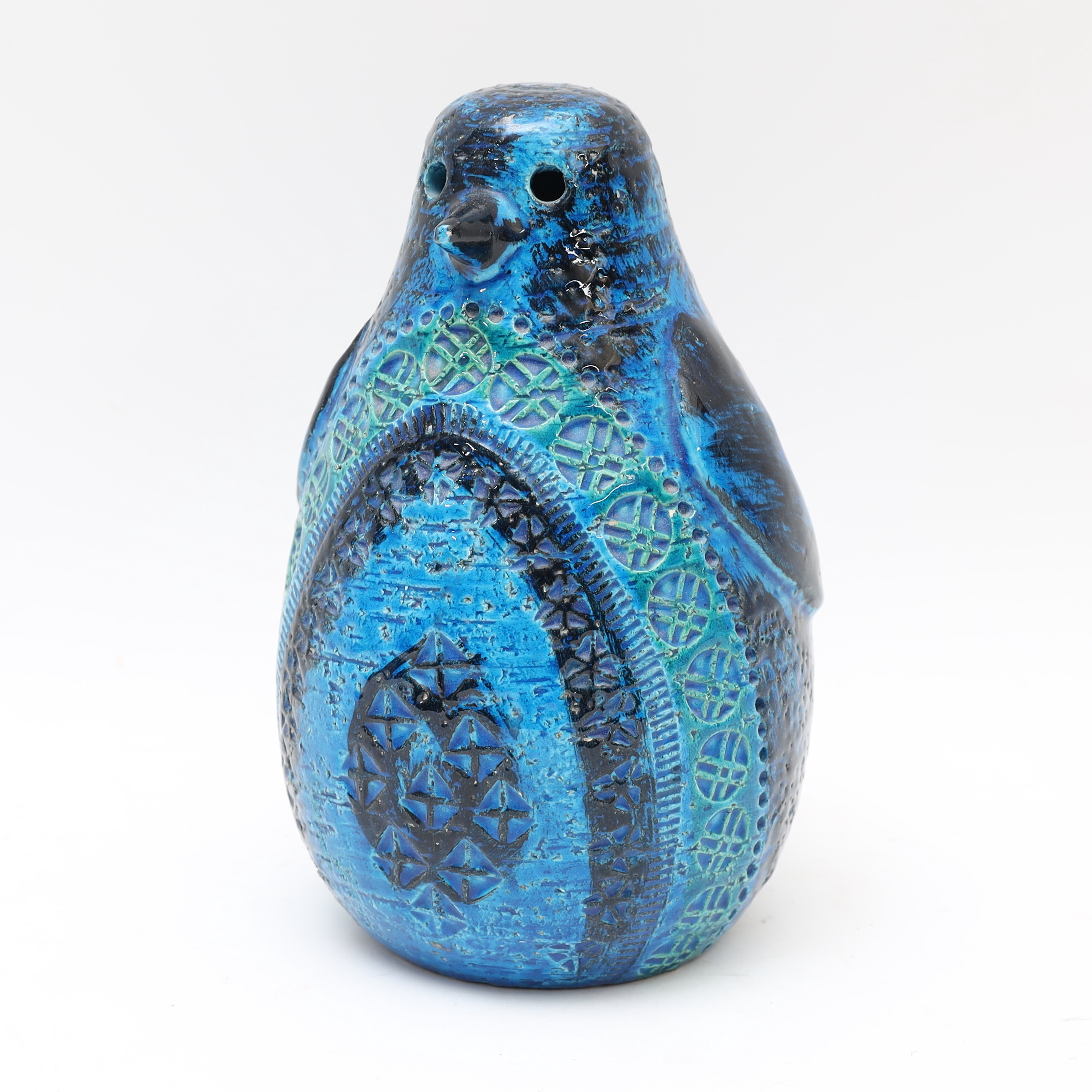 ALDO LONDI. Figurin, pingvin, Rimini blue, Bitossi, Italien.