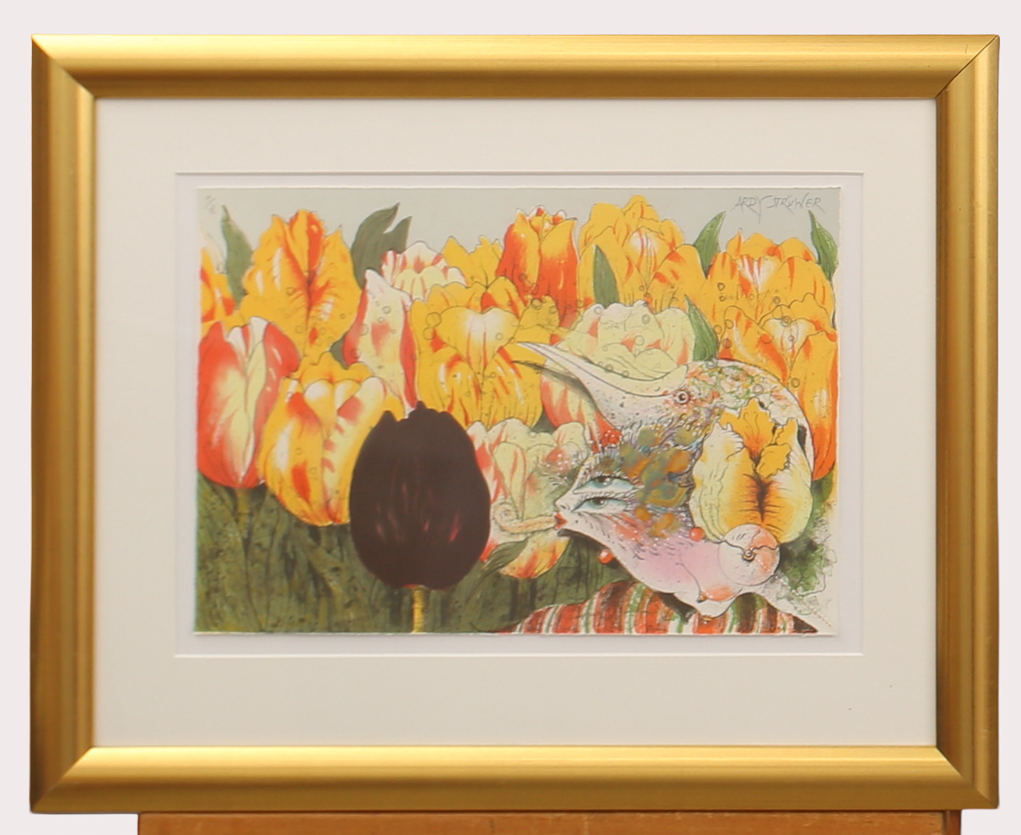 ARDY STRÜWER. (1939-), färglitografi, "Black Tulip", numrerad e/a. Signerad Ardy Struver.