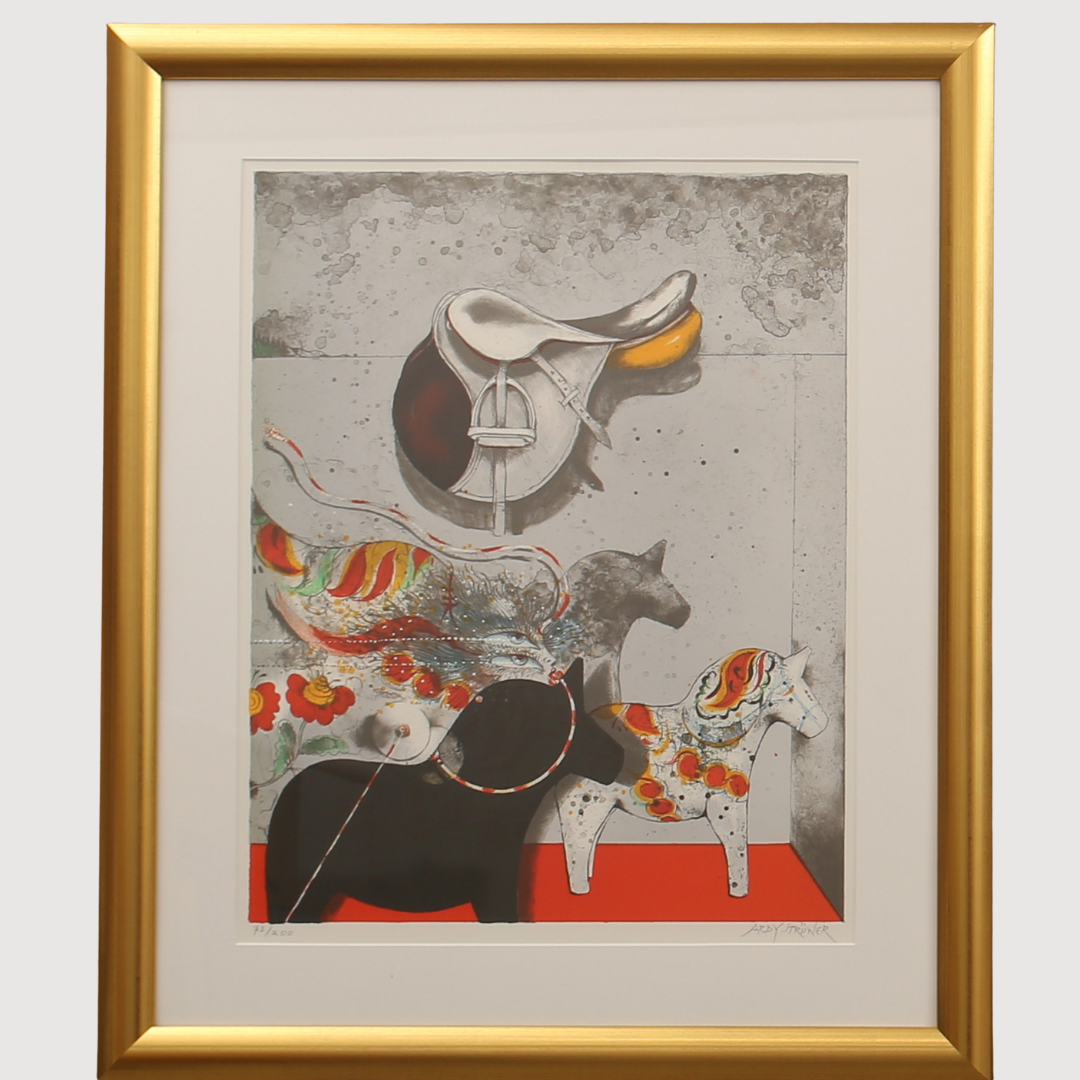 ARDY STRÜWER. (1939-), färglitografi, "A trip to Dalarna", numrerad 72/200. Signerad Ardy Struver.