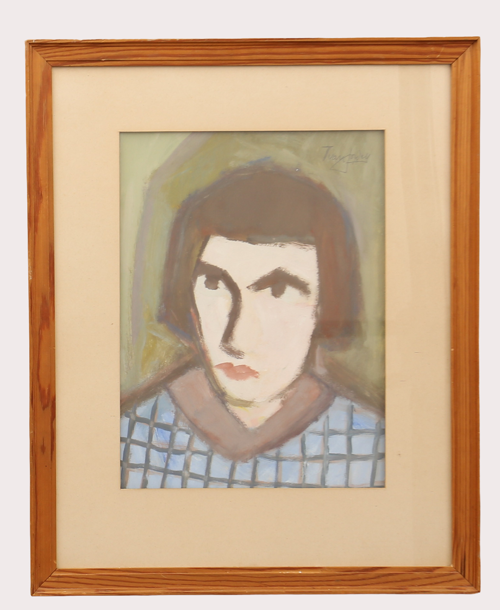 IVAN JORDELL. Gouache, kvinnoporträtt, signerad.