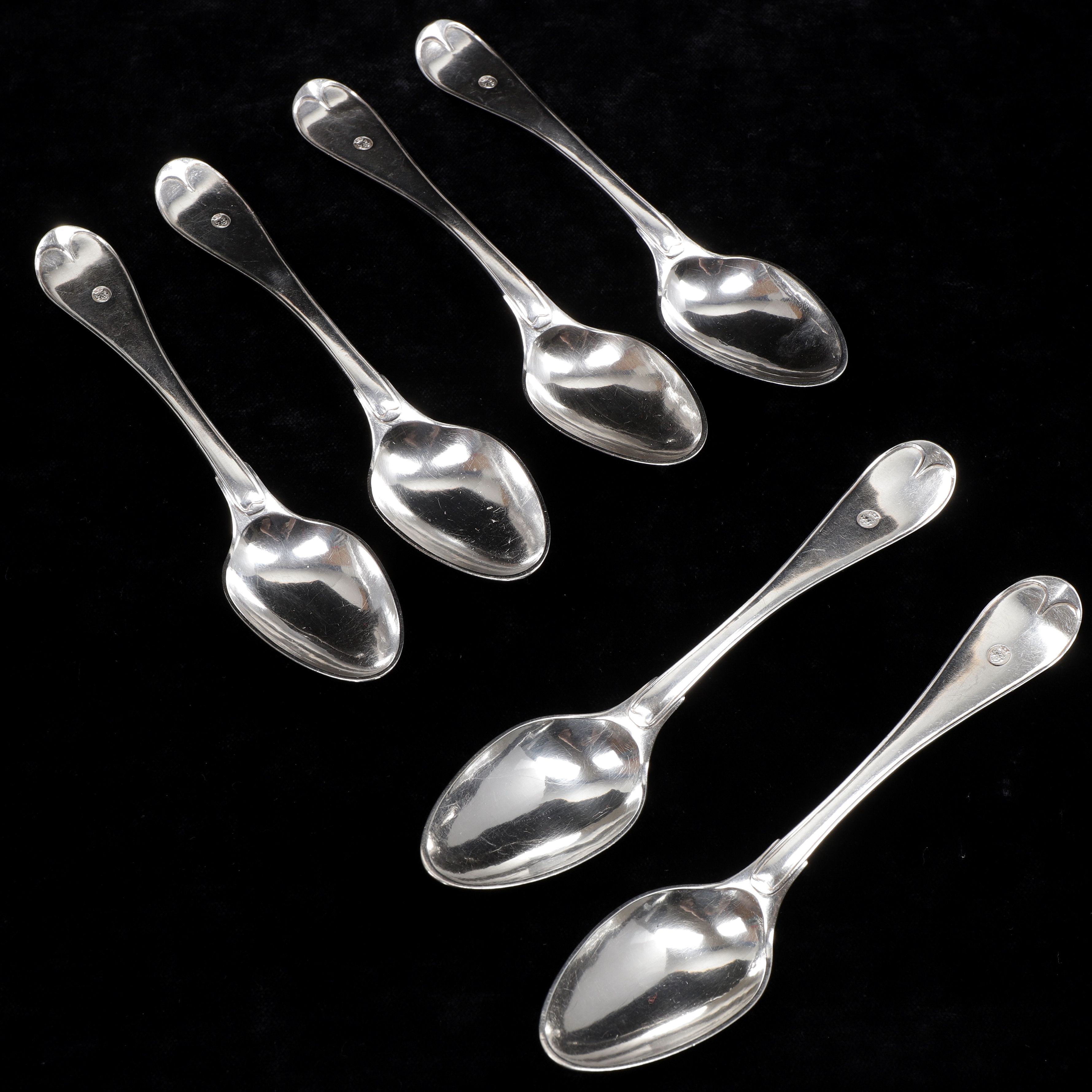 SKEDAR, 6 st, silver, "Svensk", Stephan Westerstråhle, Stockholm 1807, vikt 246 gram.