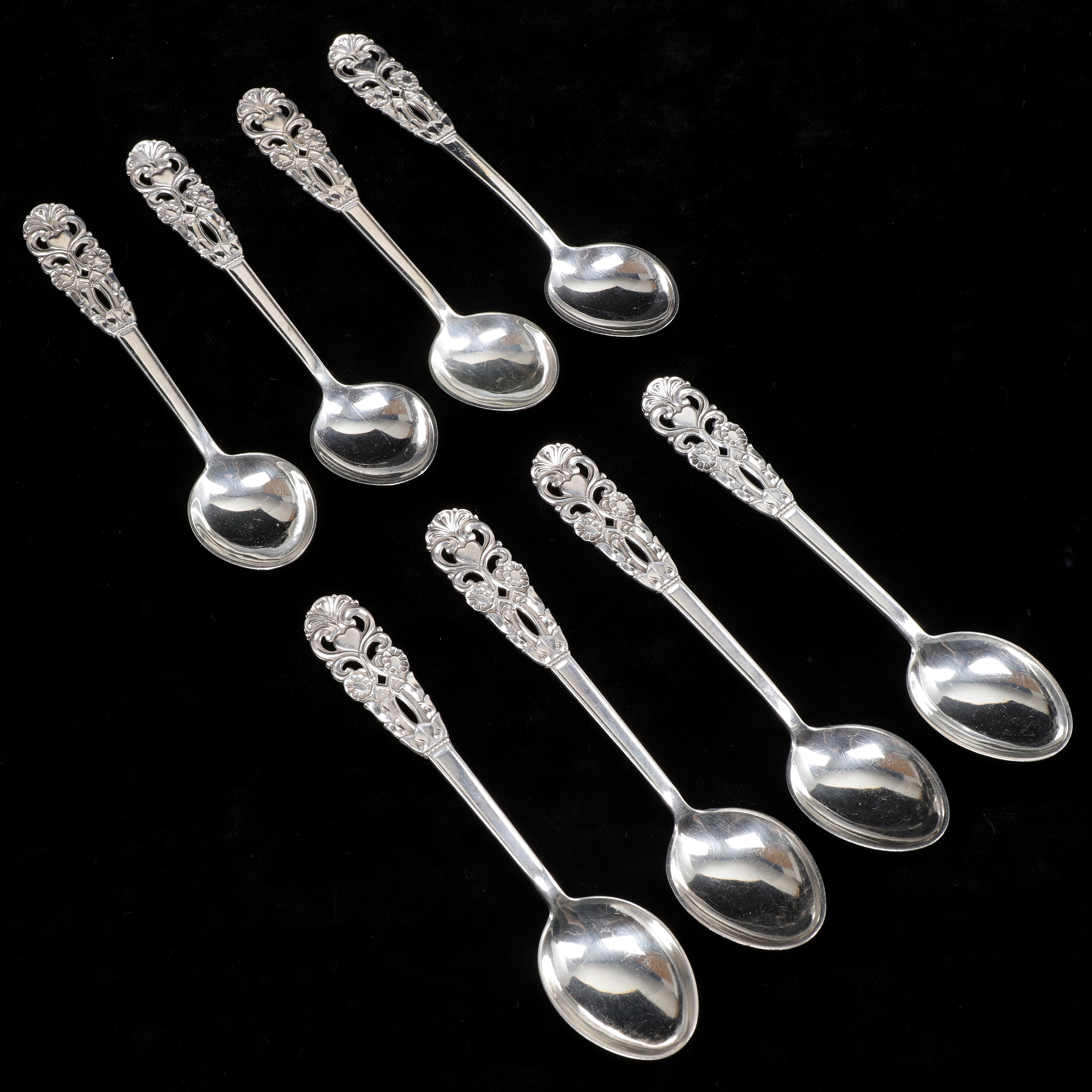 KAFFESKEDAR, 8 st, silver, Cesons, Göteborg, 1960-tal, vikt 97 gram.