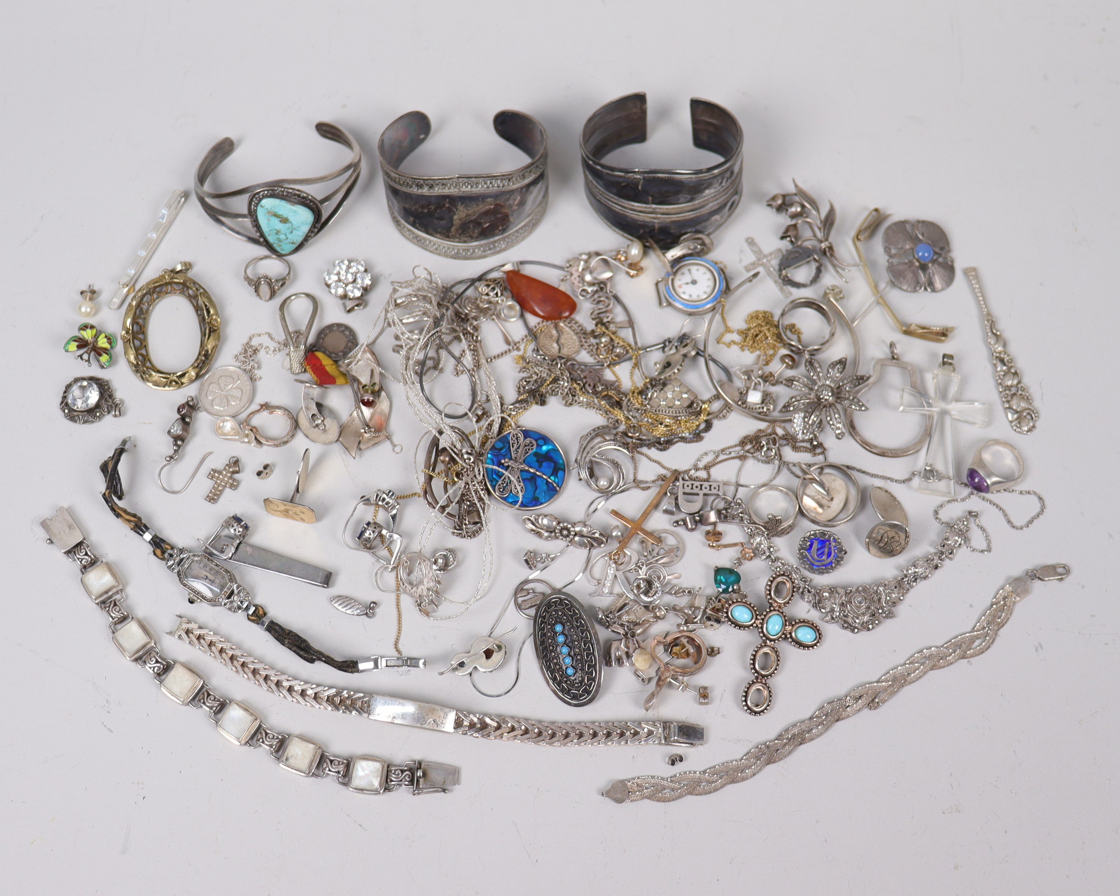 SMYCKEN, silver, diverse, totalt 516 gram.
